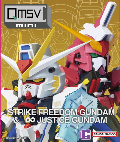Limited Bandai BNESH Q MSV QMSV Mini Strike Freedom Gundam & ∞ Justice Gundam