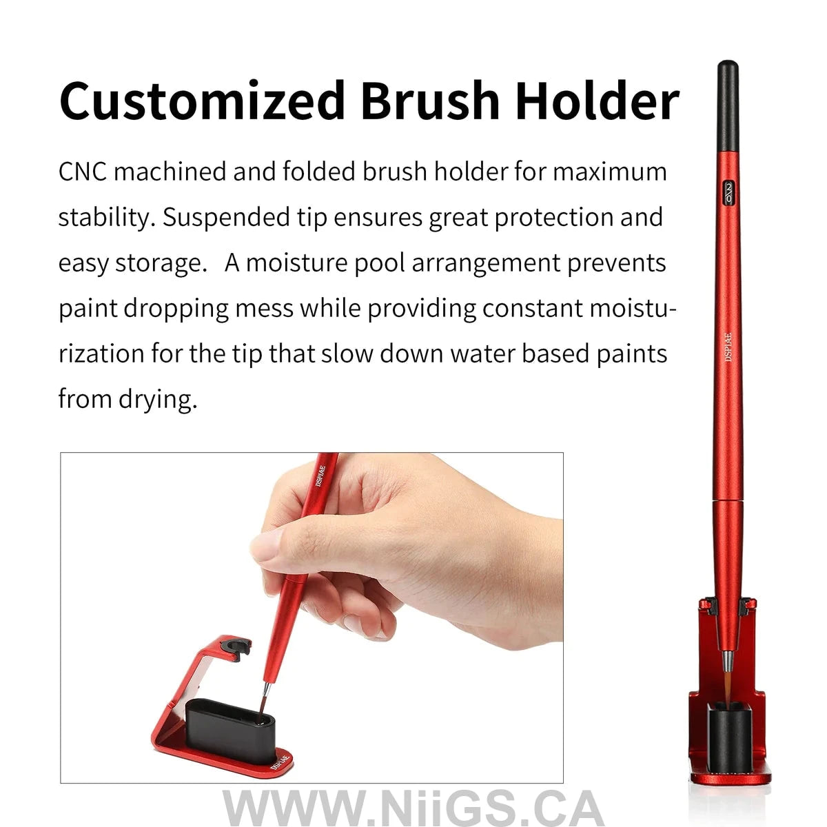 Dspiae Fine Brush Stand Red