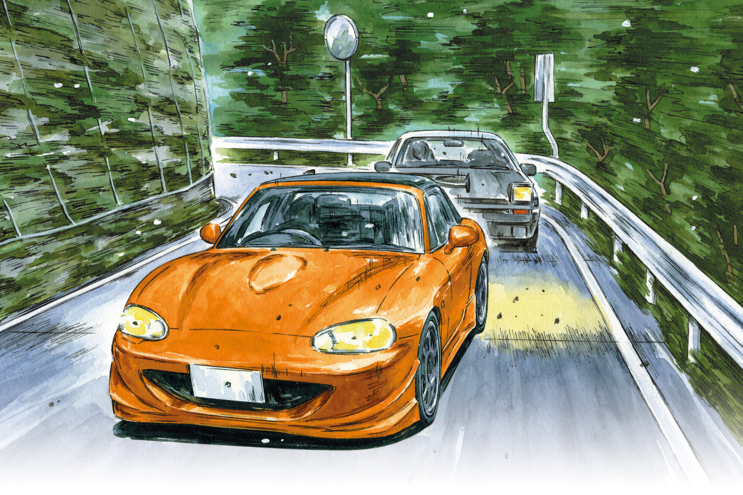 Aoshima 1/24 Initial D Omiya Satoshi NB8C Roadster