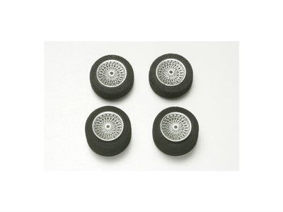 Tamiya 1/32 MINI 4WD Parts Small Dia. Plated Spoke Wheel Set (w/Reston Sponge Tires)