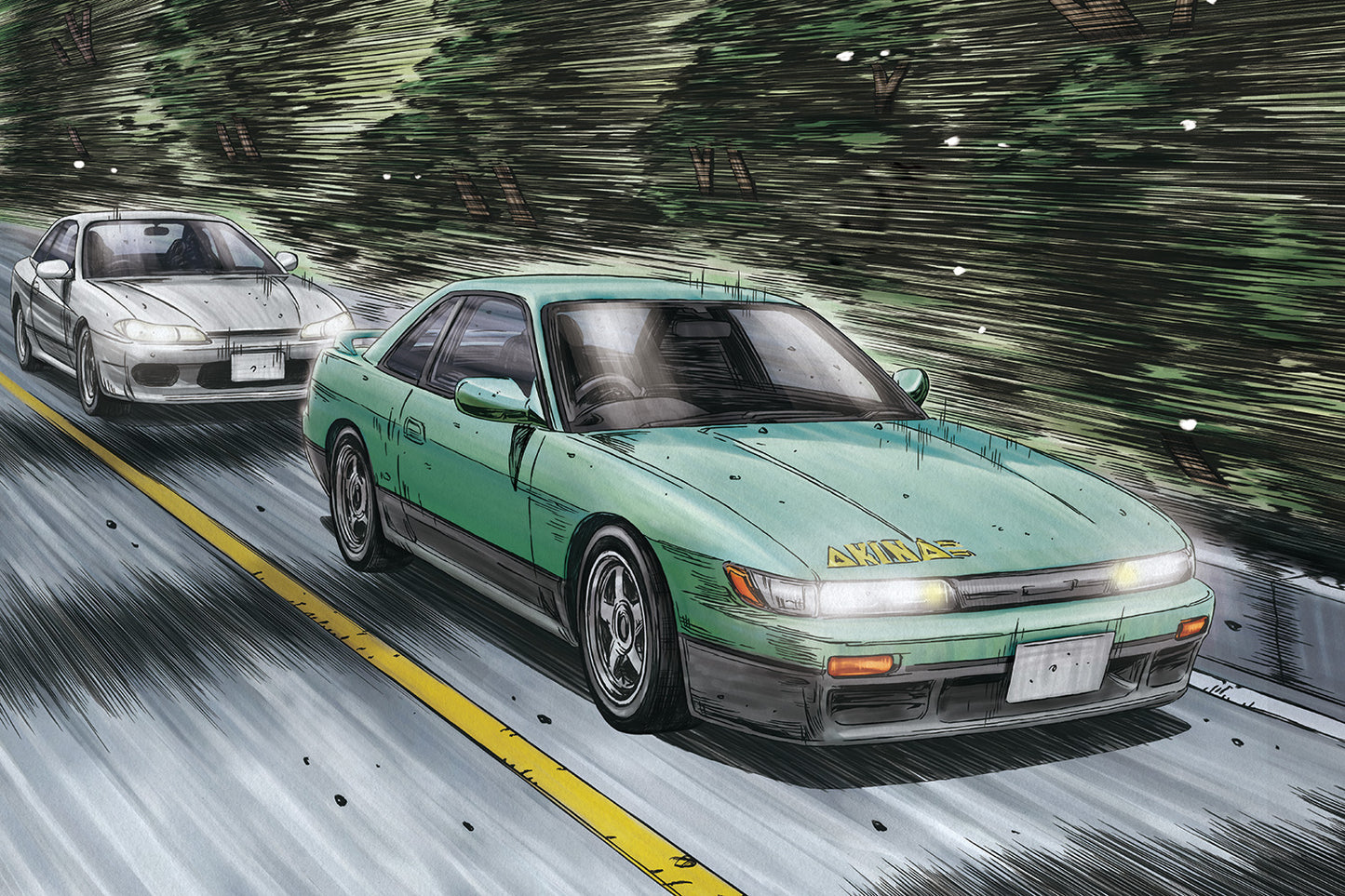 Aoshima 1/24 Initial D Nissan Iketani Koichiro S13 Silvia
