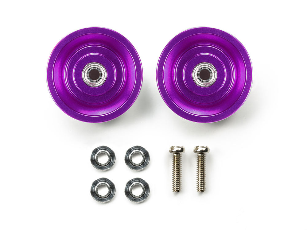 Tamiya 1/32 MINI 4WD Parts HG 19mm Tapered Aluminum Ball-Race Rollers (Ringless/Purple)