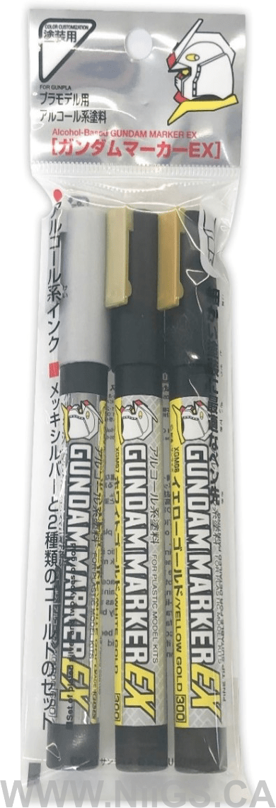 GSI Creos GUNDAM MARKER EX PLATED SILVER AND 2 EX GOLD COLORS