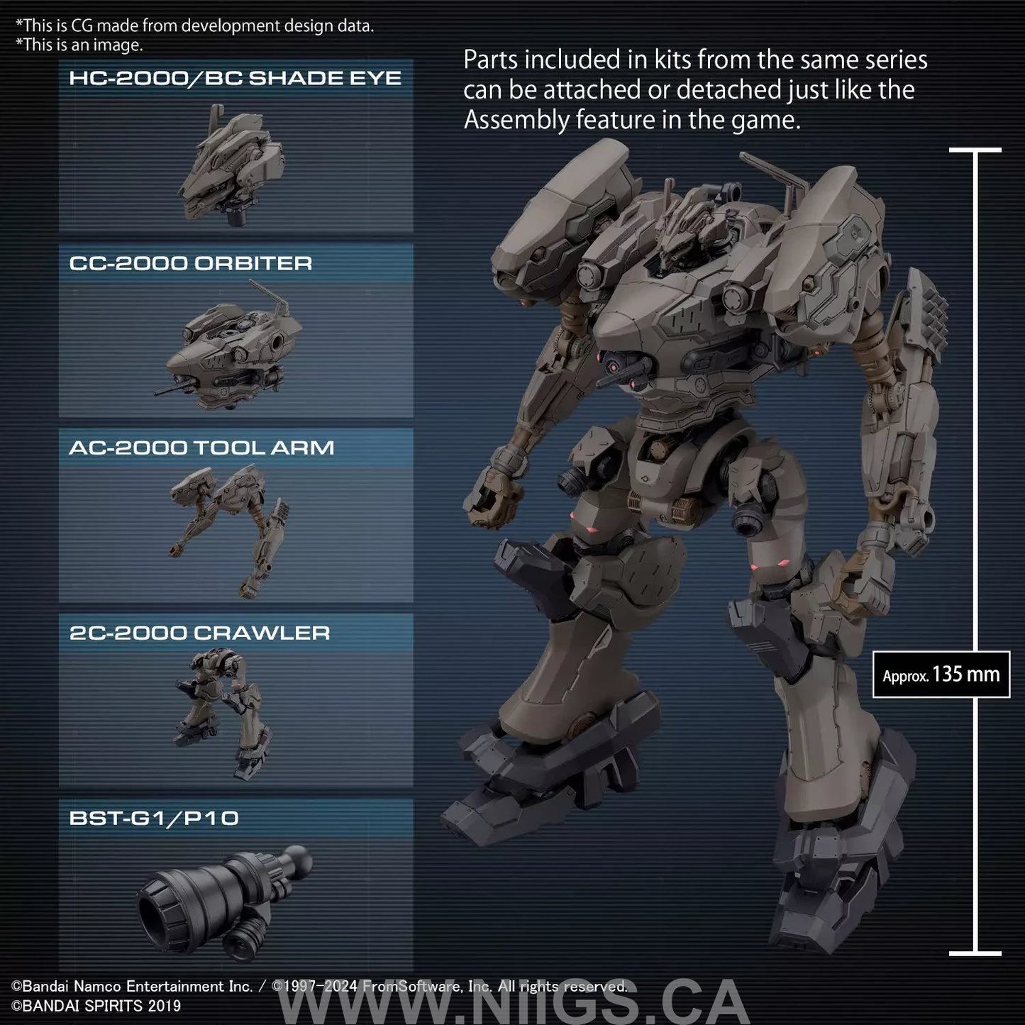 BANDAI Hobby 30MM ARMORED CORE Ⅵ FIRES OF RUBICON RaD CC-2000 ORBITER NIGHTFALL