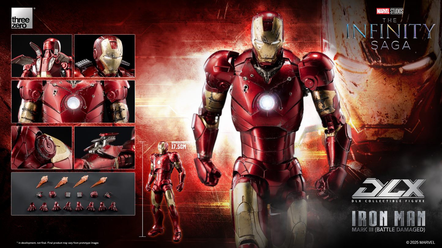 threezero Marvel Studios: The Infinity Saga DLX Iron Man Mark 3 (Battle Damaged)