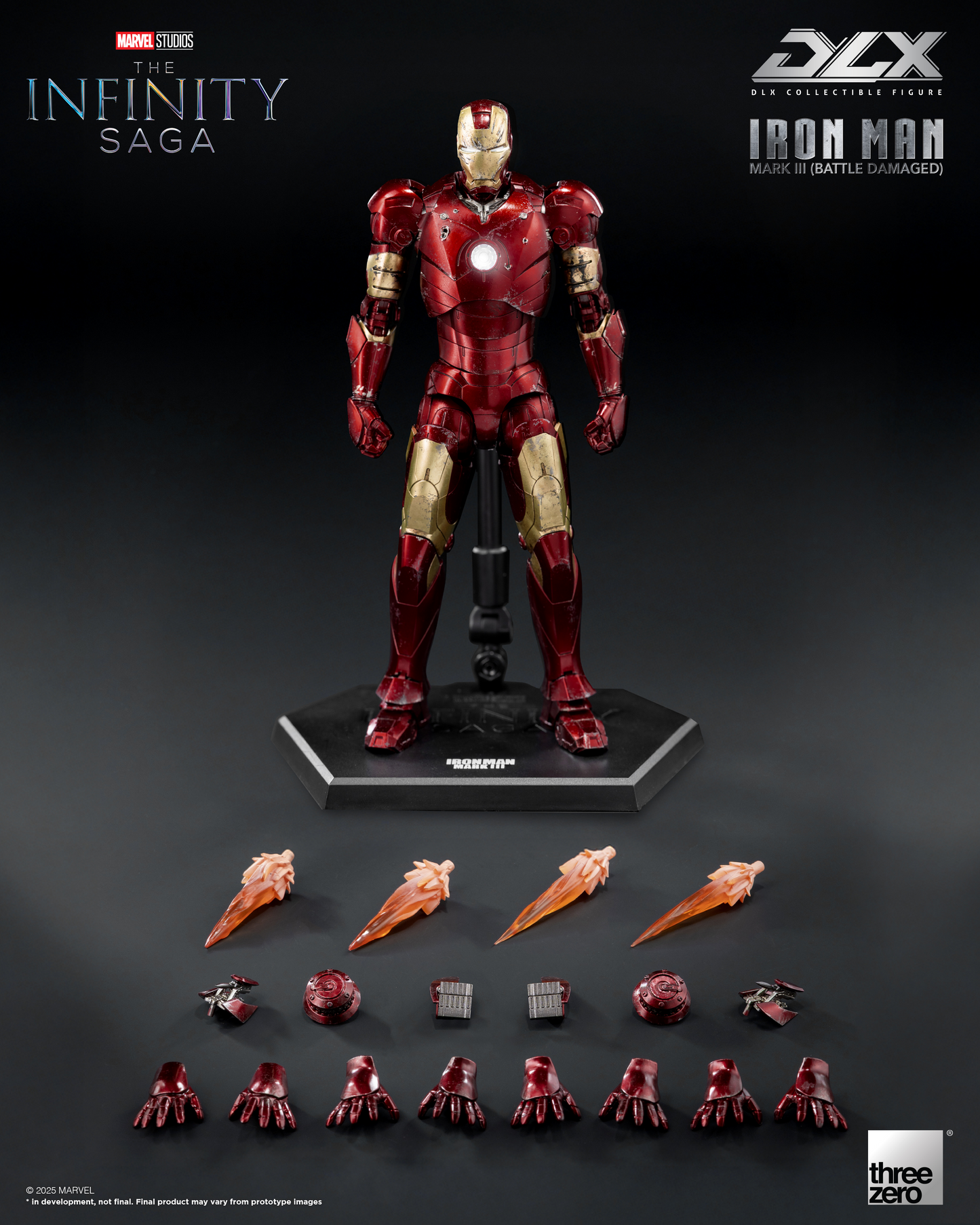 threezero Marvel Studios: The Infinity Saga DLX Iron Man Mark 3 (Battle Damaged)