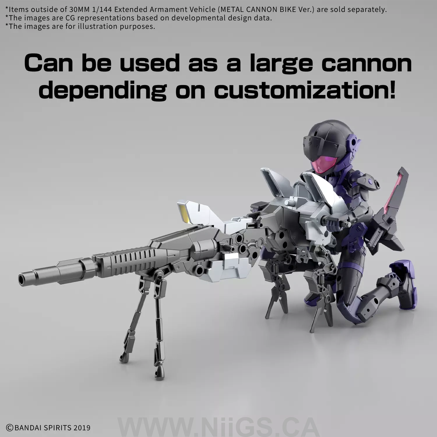 BANDAI HOBBY 30MM 1/144 Extended Armament Vehicle (METAL CANNON BIKE Ver.)