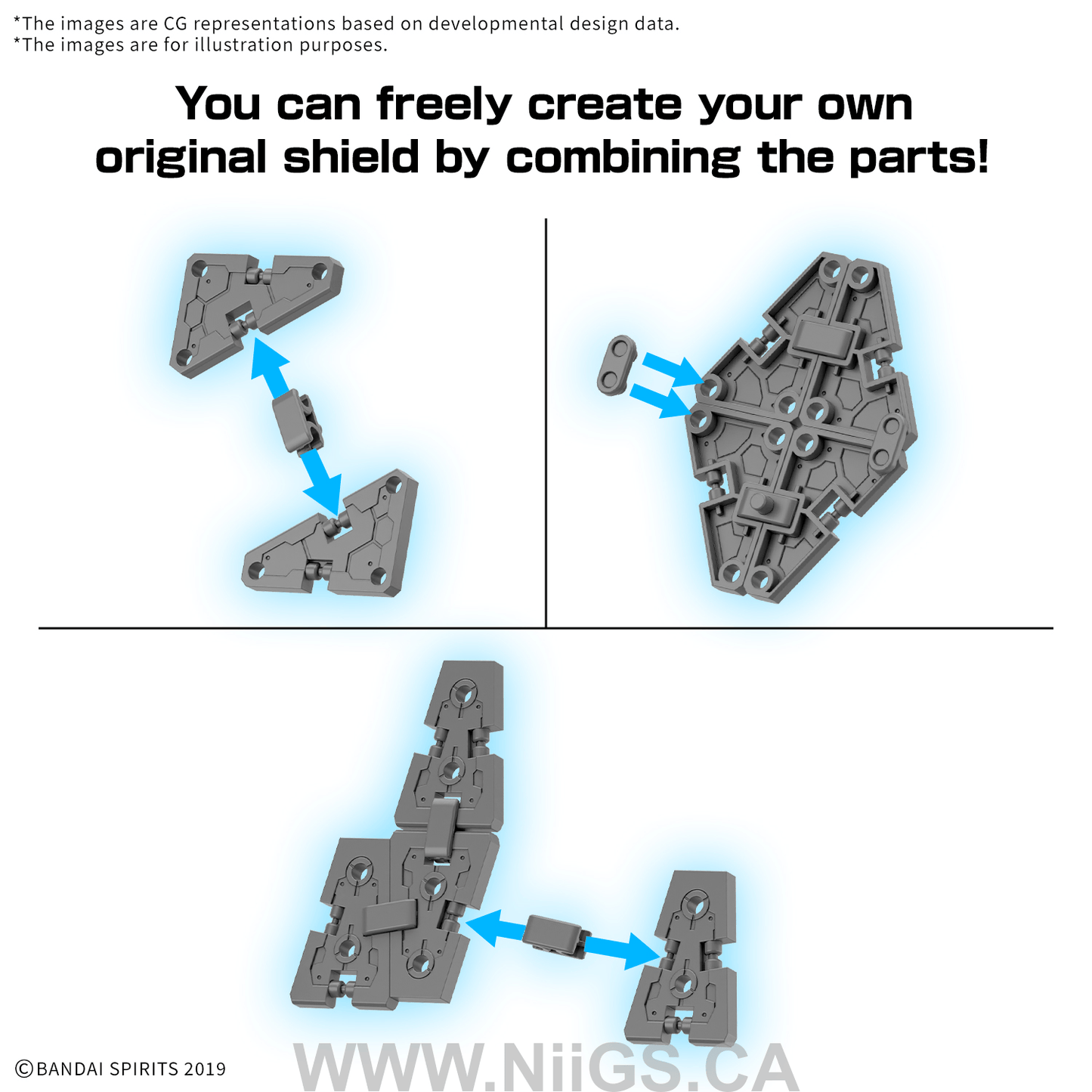 BANDAI HOBBY 30MM 1/144 OPTION PARTS SET 19 (MULTI SHIELD)