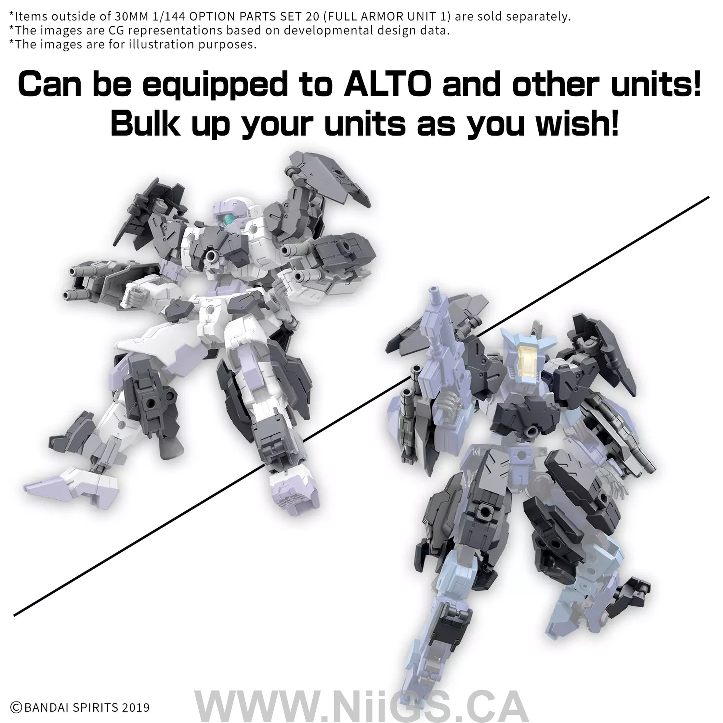 BANDAI HOBBY 30MM 1/144 OPTION PARTS SET 20 (FULL ARMOR UNIT 1)