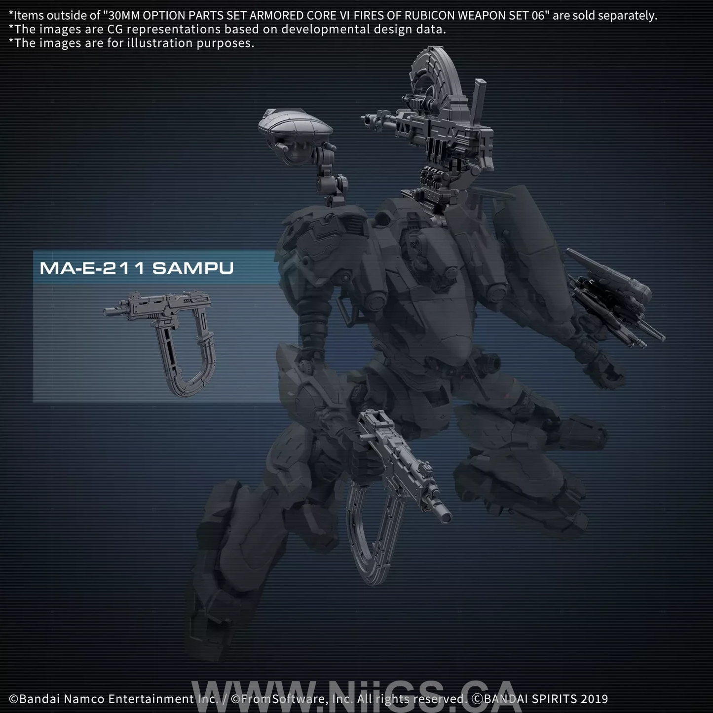 BANDAI HOBBY 30MM OPTION PARTS SET ARMORED CORE Ⅵ FIRES OF RUBICON WEAPON SET 06