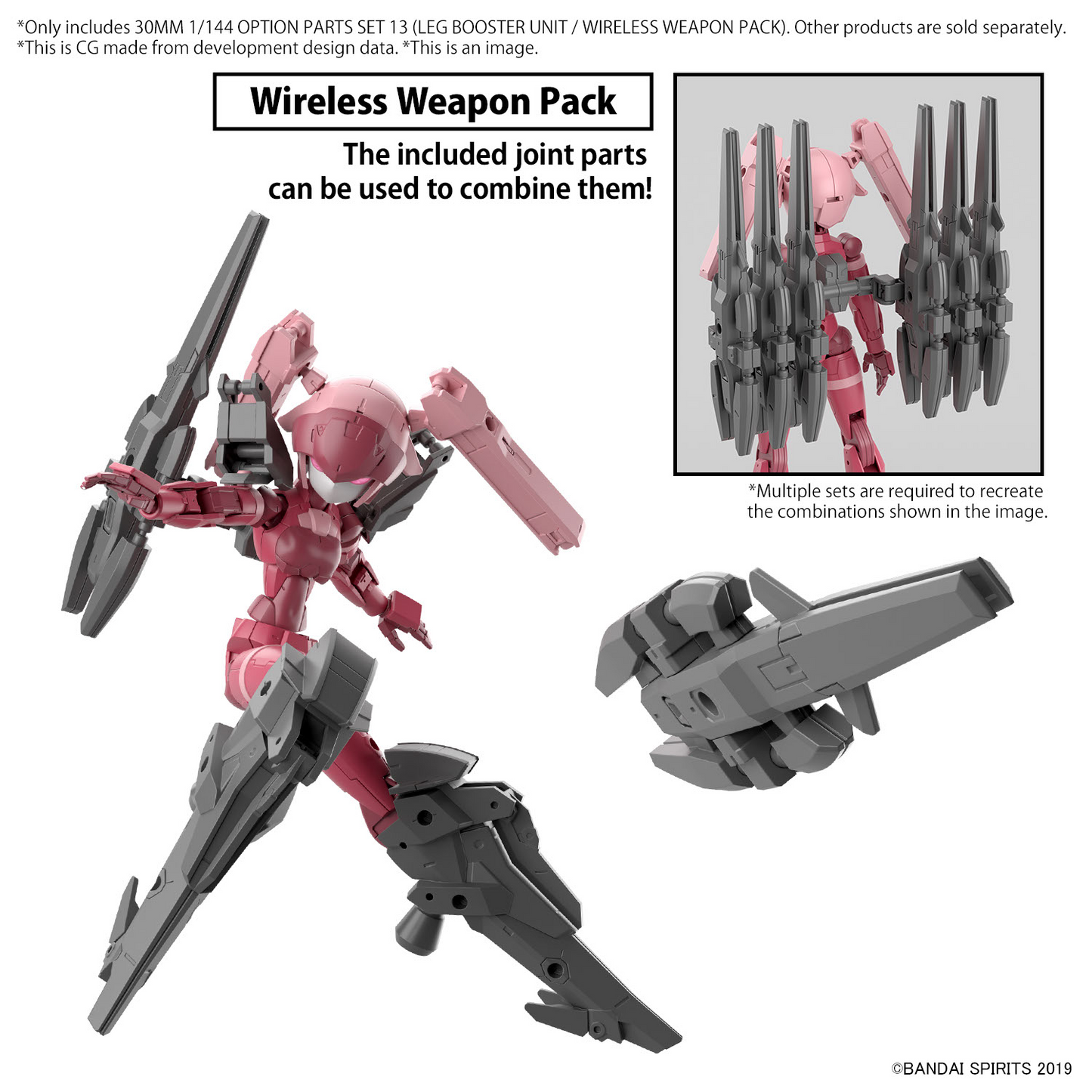 BANDAI 30MM 1/144 OPTION PARTS SET 13 (LEG BOOSTER UNIT / WIRELESS WEAPON PACK)