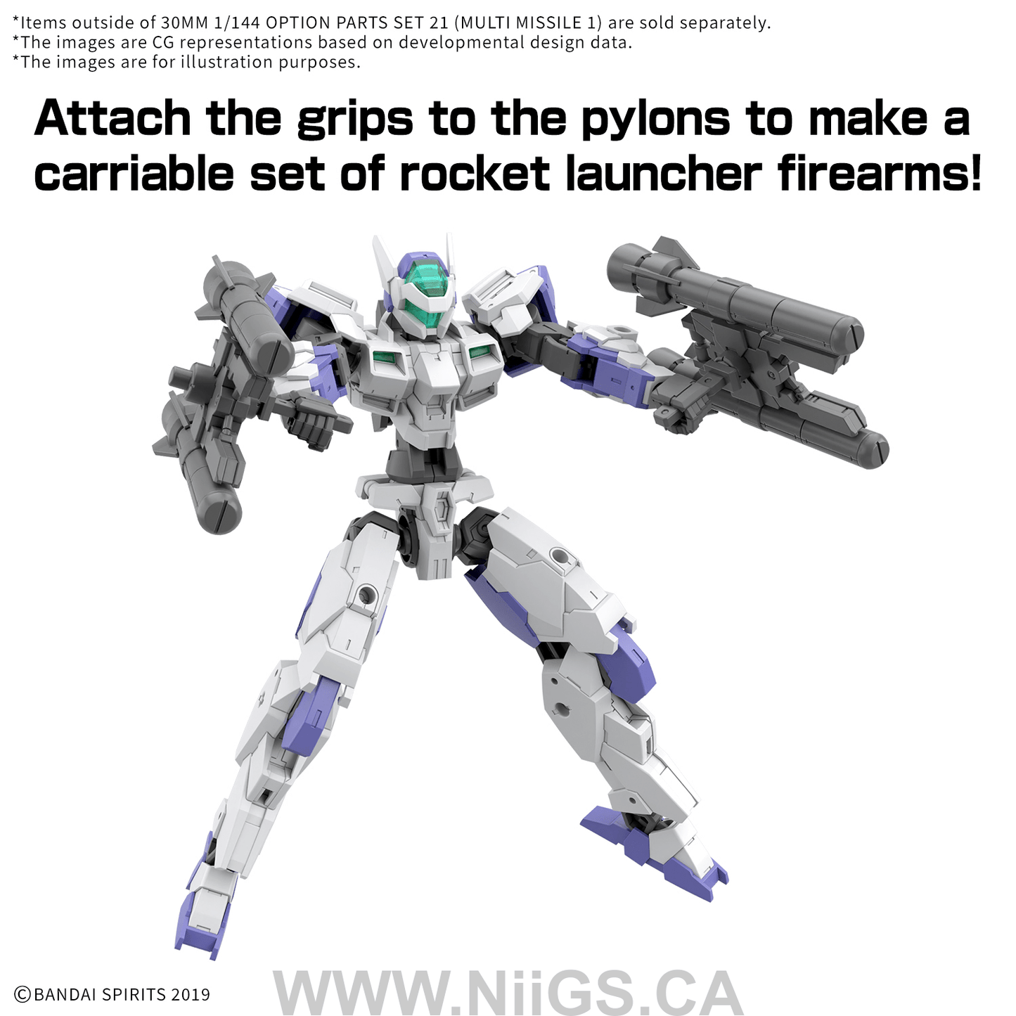 BANDAI HOBBY 30MM 1/144 OPTION PARTS SET 21 (MULTI MISSILE 1)