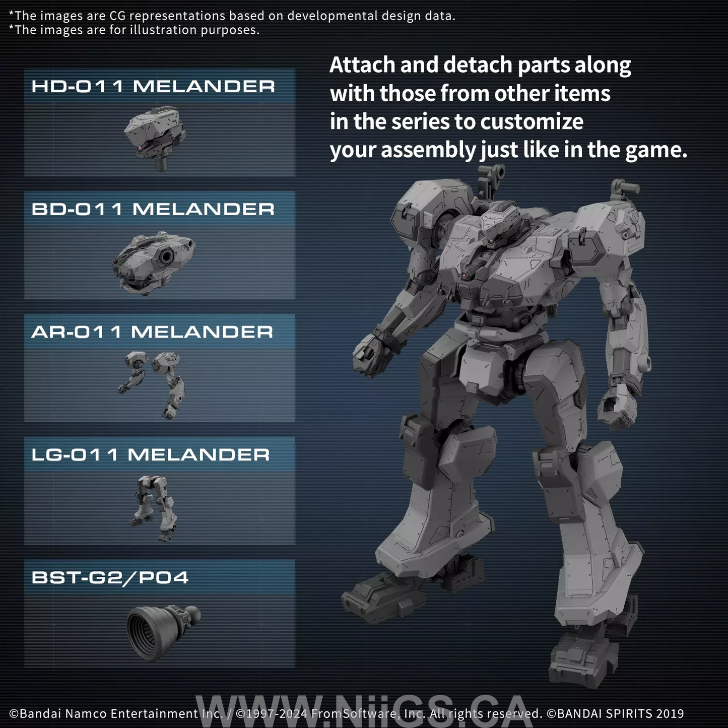 BANDAI HOBBY 30MM ARMORED CORE Ⅵ FIRES OF RUBICON BALAM INDUSTRIES BD-011 MELANDER