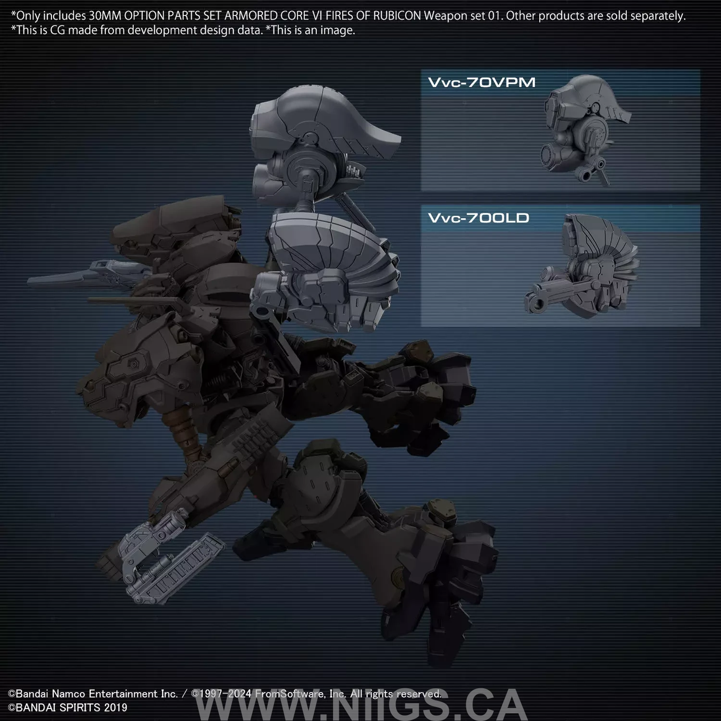 BANDAI Hobby 30MM OPTION PARTS SET ARMORED CORE Ⅵ FIRES OF RUBICON WEAPON SET 01