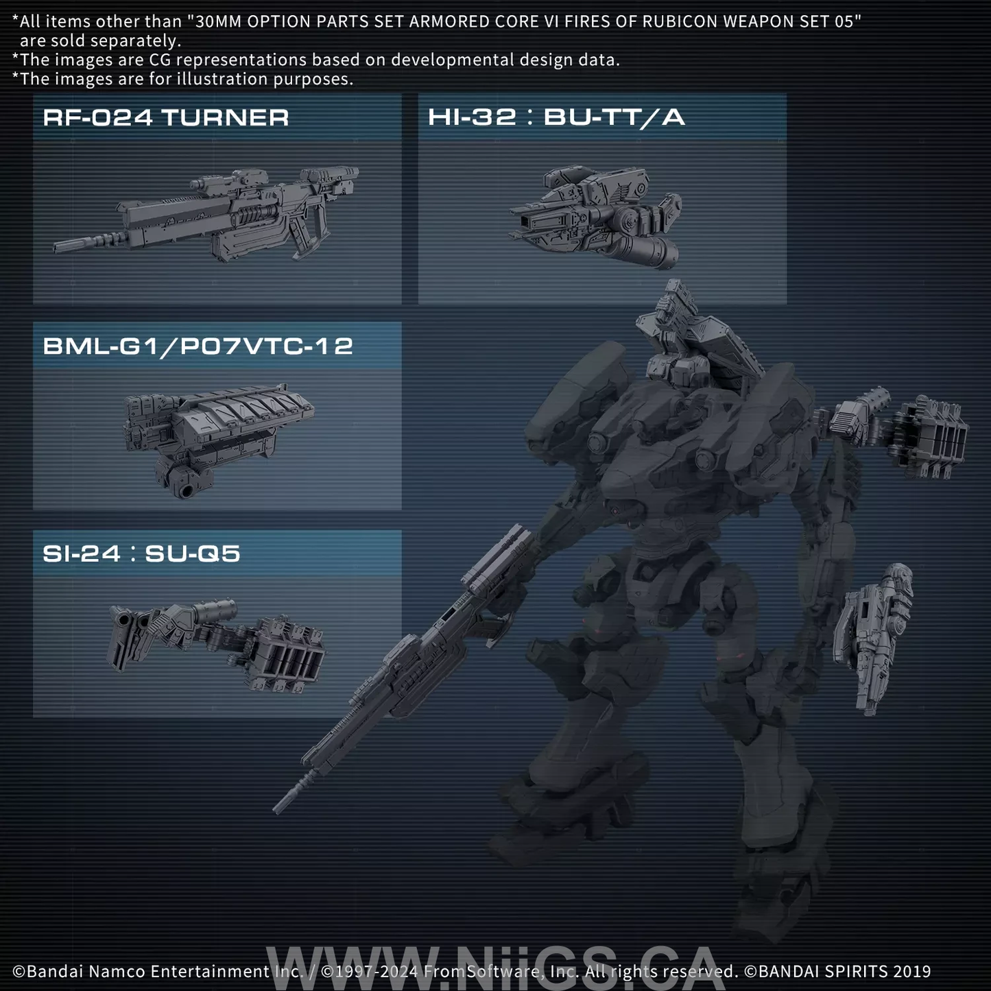 BANDAI HOBBY 30MM OPTION PARTS SET ARMORED CORE Ⅵ FIRES OF RUBICON WEAPON SET 05