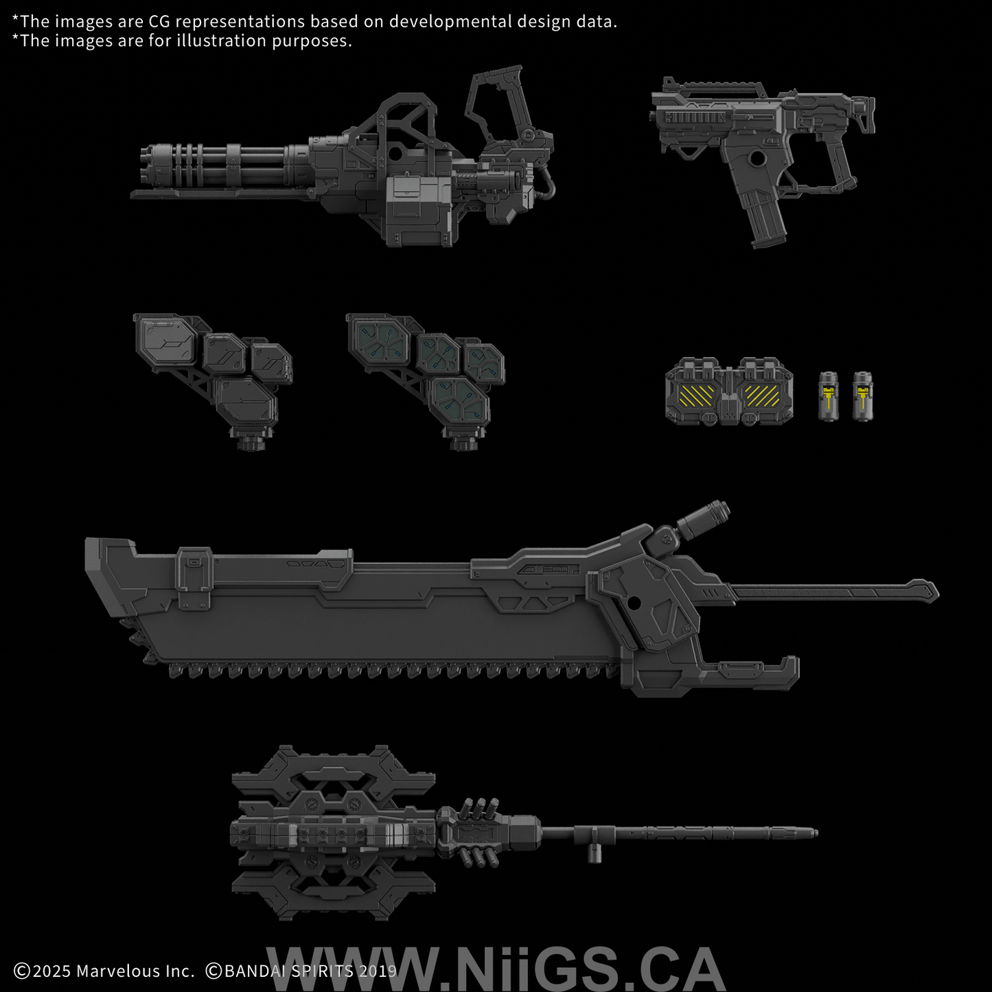 BANDAI HOBBY 30MM OPTION PARTS SET DAEMON X MACHINA TS WEAPON SET 01