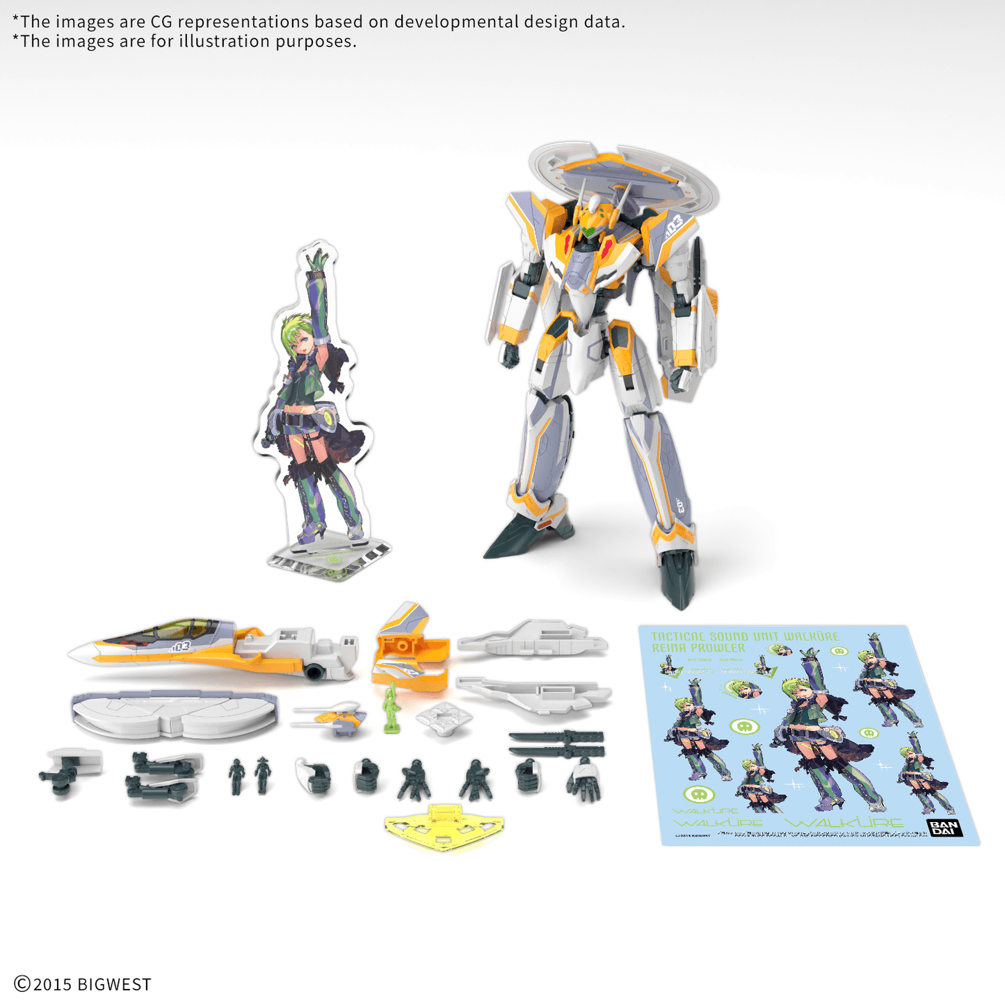 BANDAI HOBBY HG 1/100 VF-31E SIEGFRIED (CHUCK MUSTANG USE) Deluxe Set