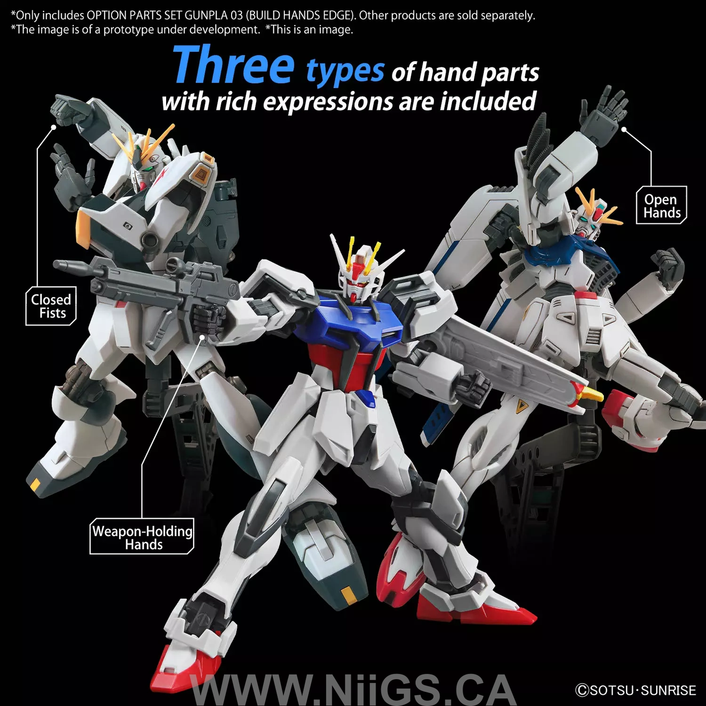BANDAI Hobby OPTION PARTS SET GUNPLA 03 (BUILD HANDS EDGE)