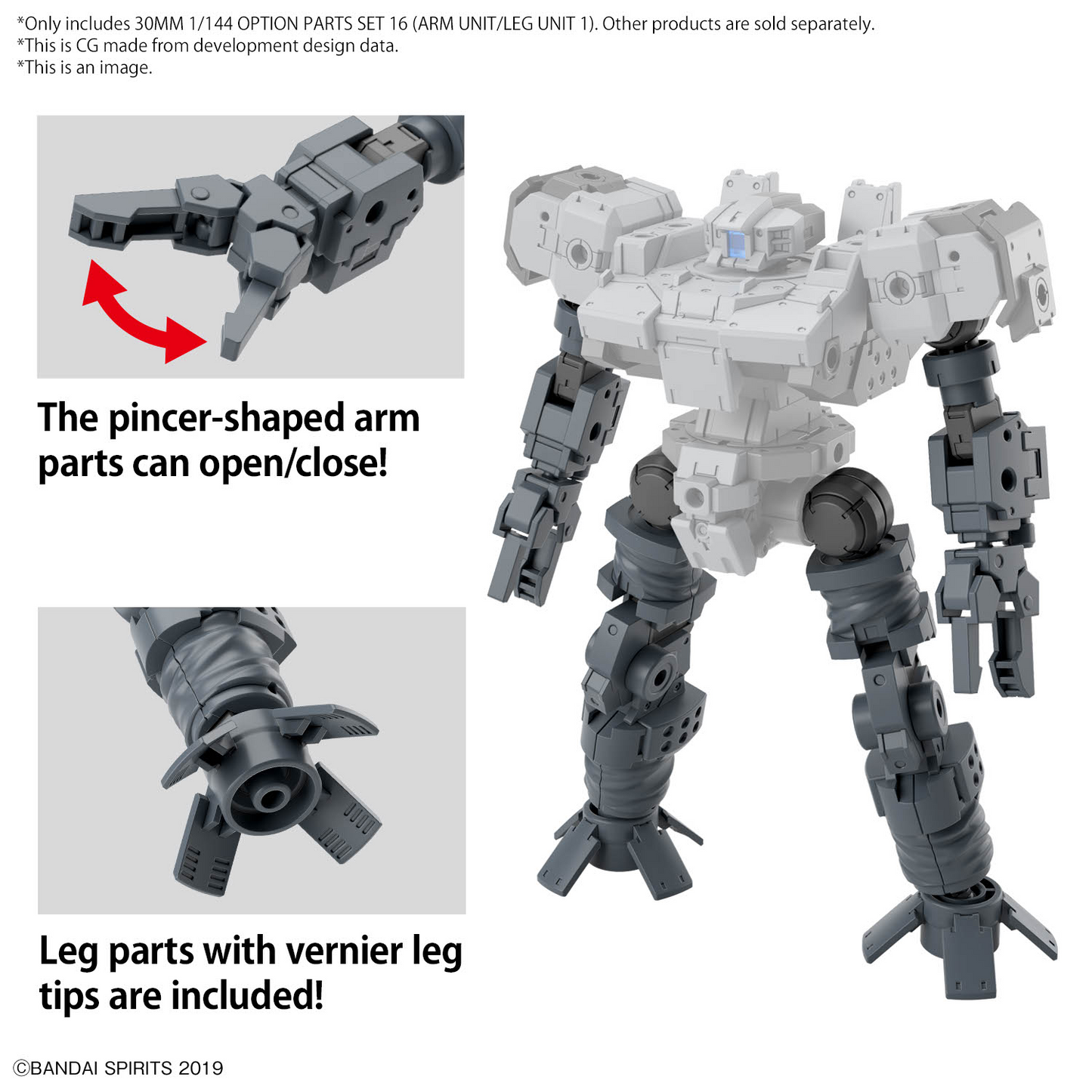 BANDAI Hobby 30MM 1/144 OPTION PARTS SET 16 (ARM UNIT/LEG UNIT 1)