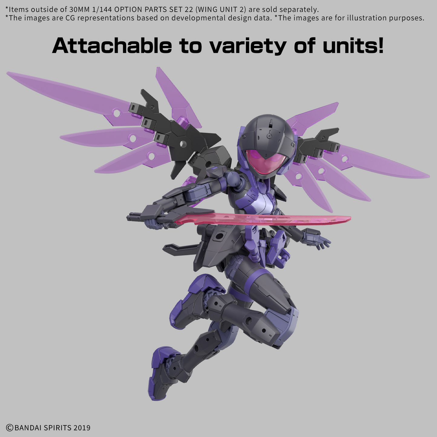 BANDAI HOBBY 30MM 1/144 OPTION PARTS SET 22 (WING UNIT 2)