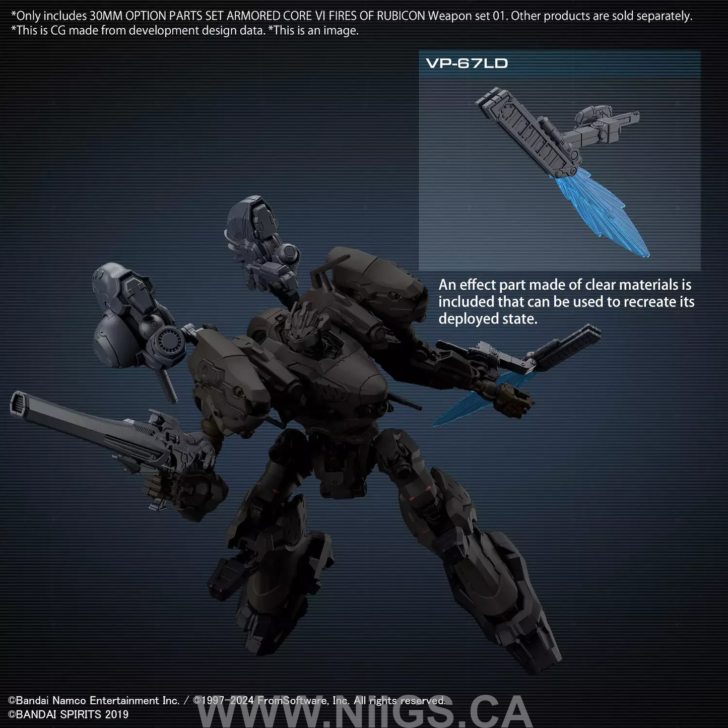 BANDAI Hobby 30MM OPTION PARTS SET ARMORED CORE Ⅵ FIRES OF RUBICON WEAPON SET 01