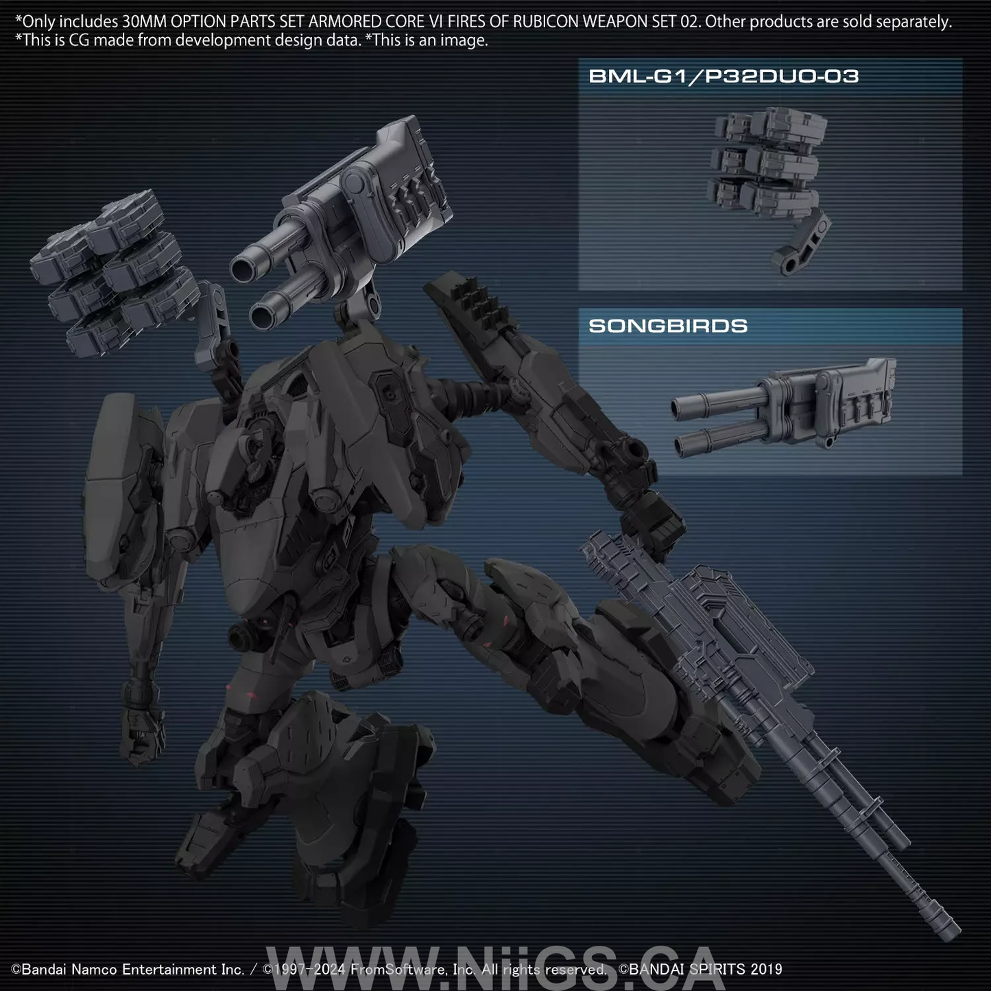 BANDAI Hobby 30MM OPTION PARTS SET ARMORED CORE Ⅵ FIRES OF RUBICON WEAPON SET 02