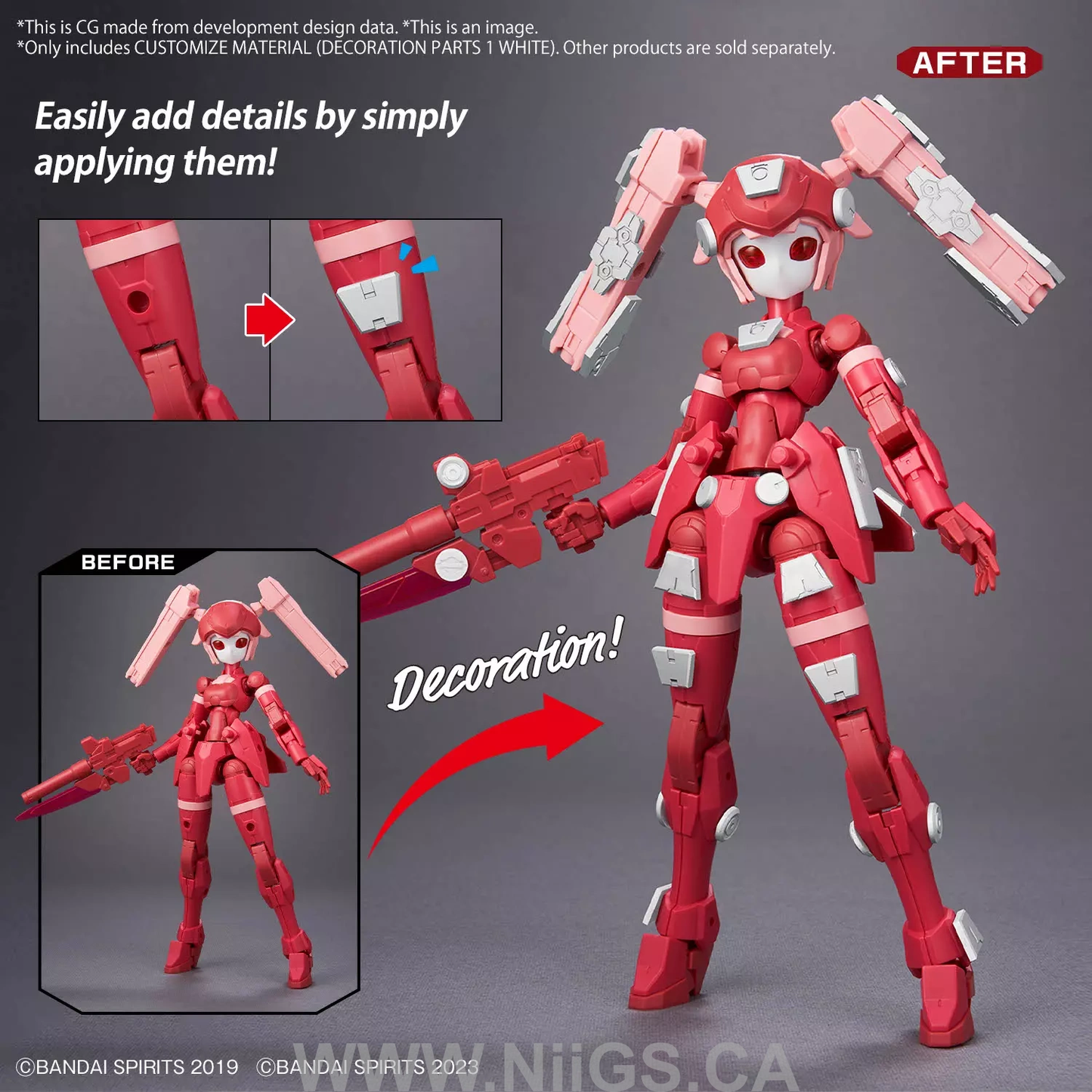 BANDAI Hobby CUSTOMIZE MATERIAL (DECORATION PARTS 1 WHITE)