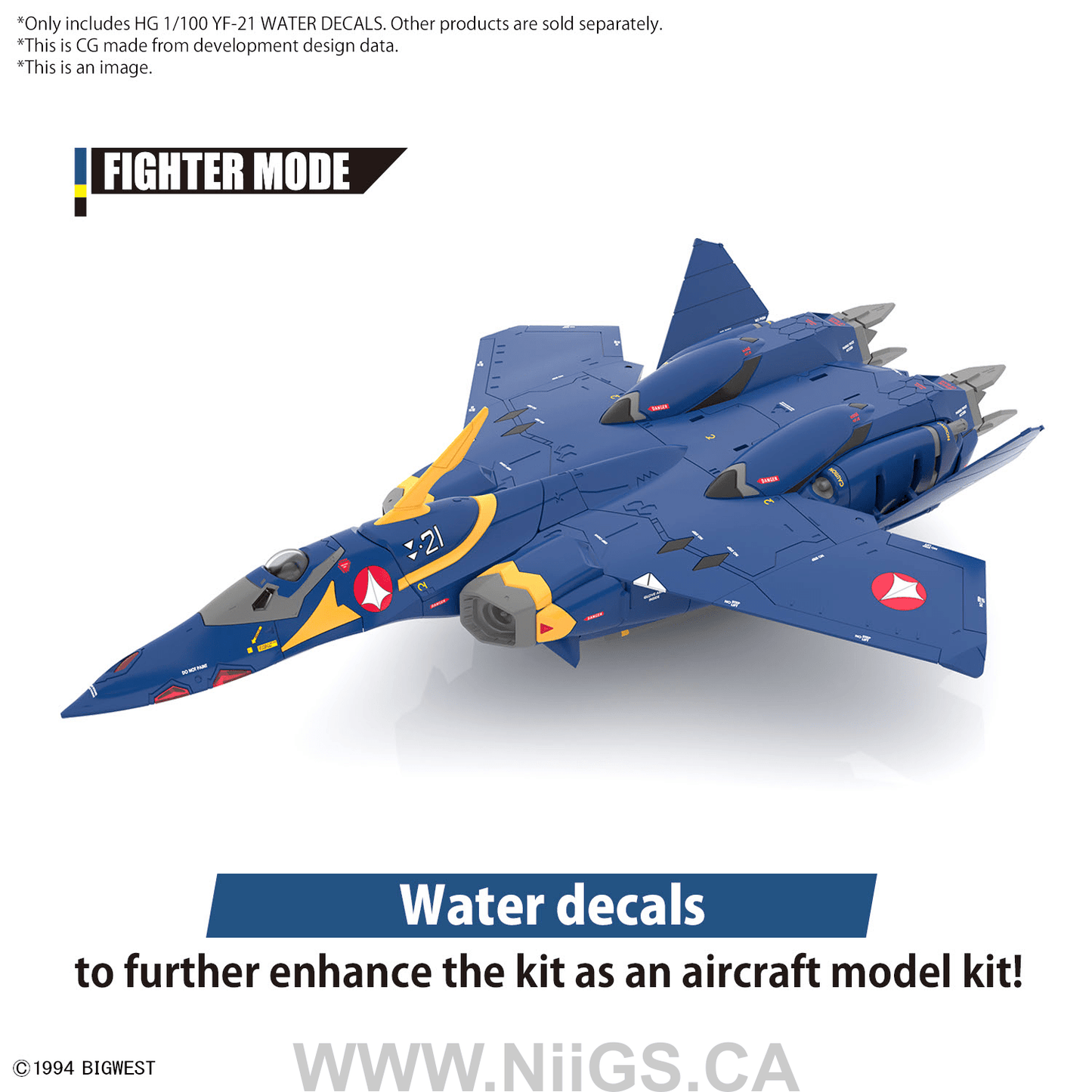 BANDAI HG 1/100 YF-21 WATER DECALS