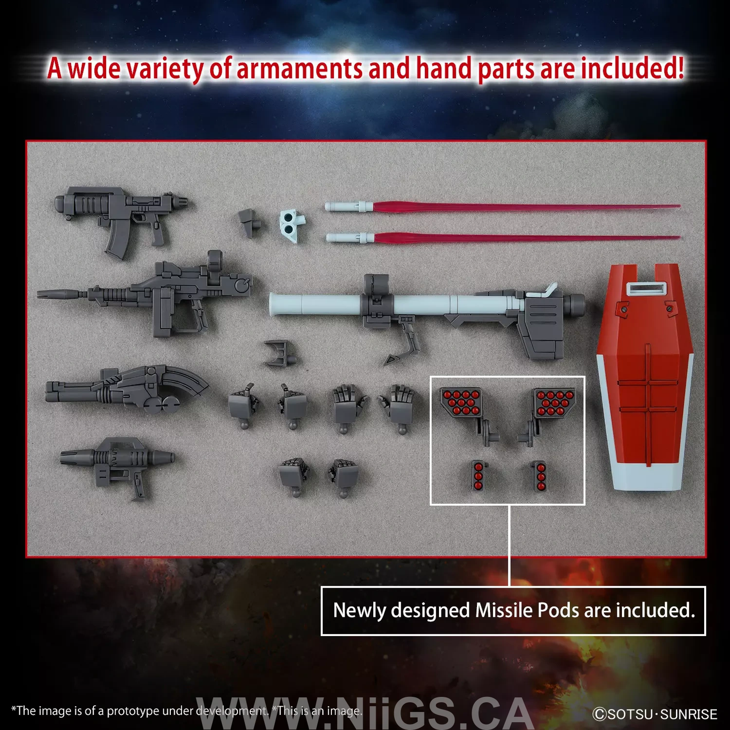 BANDAI HG 1/144 GM (SHOULDER CANNON / MISSILE POD)