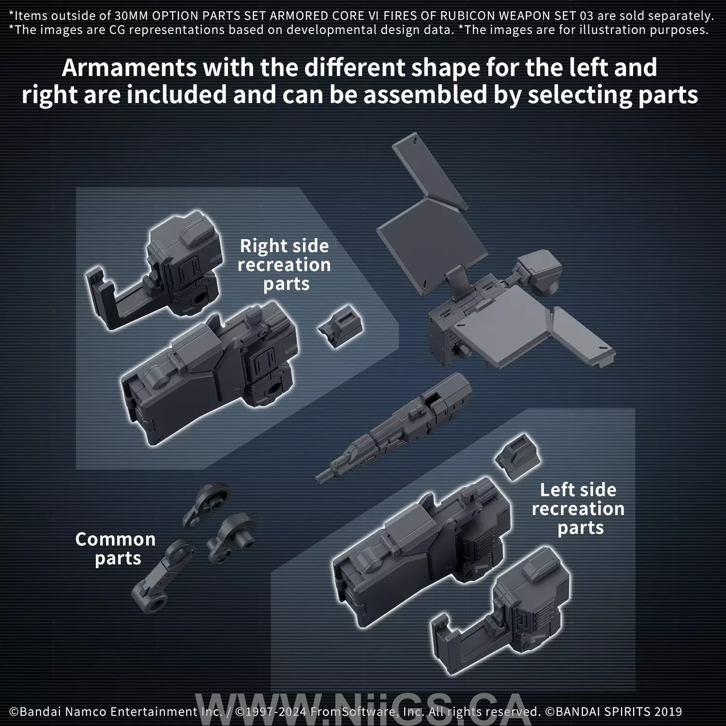 BANDAI HOBBY 30MM OPTION PARTS SET ARMORED CORE Ⅵ FIRES OF RUBICON WEAPON SET 03