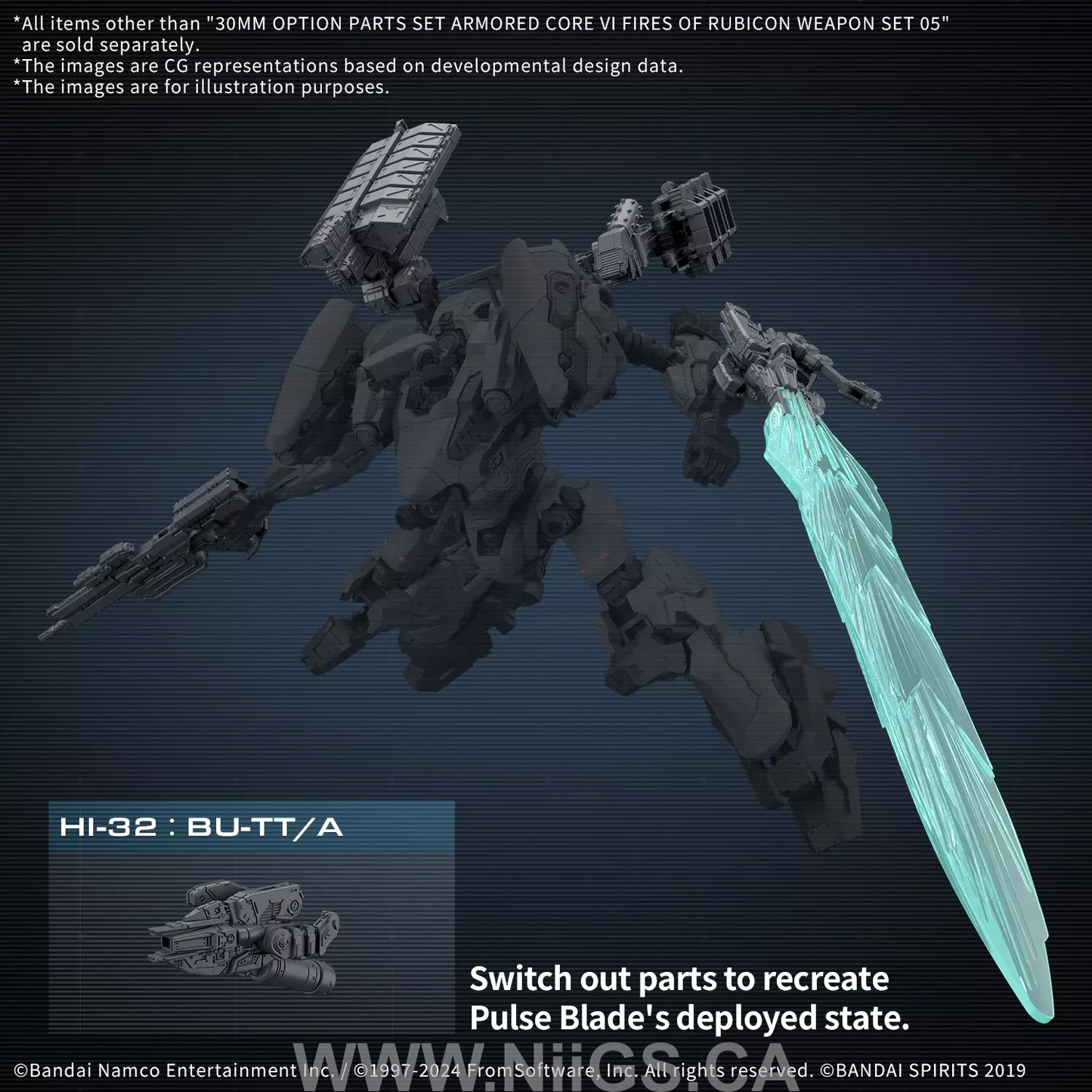 BANDAI HOBBY 30MM OPTION PARTS SET ARMORED CORE Ⅵ FIRES OF RUBICON WEAPON SET 05