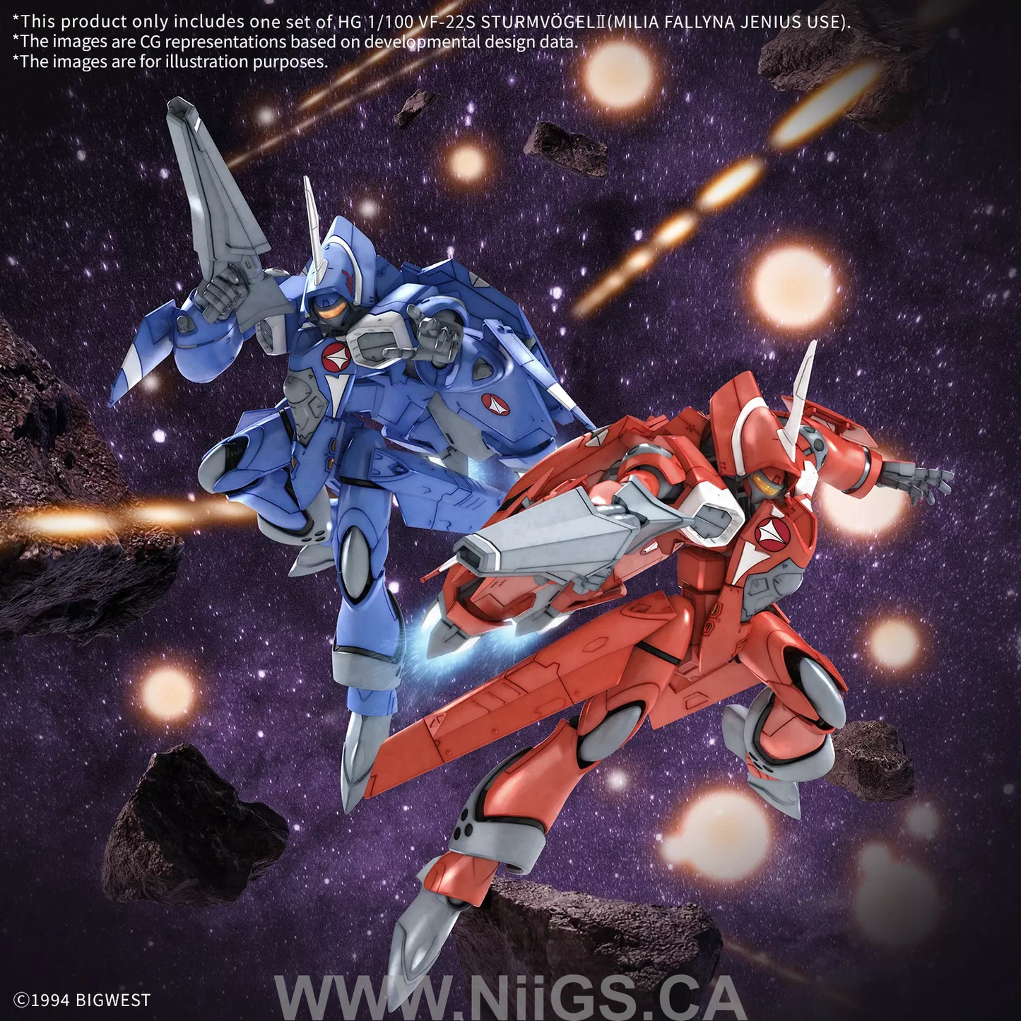 BANDAI Hobby HG 1/100 VF-22S STURMVOGEL Ⅱ MILIA FARINA JENIUS USE