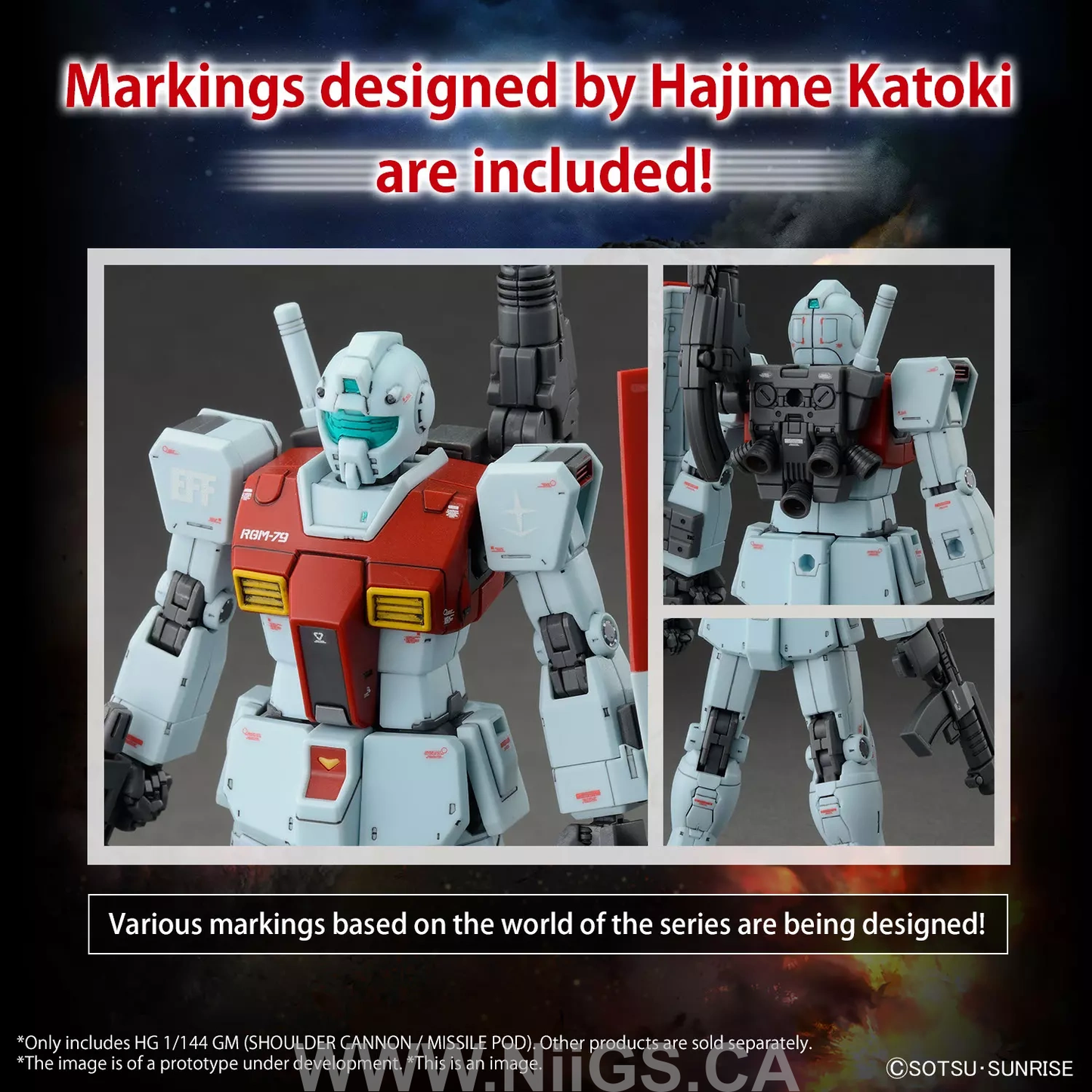 BANDAI HG 1/144 GM (SHOULDER CANNON / MISSILE POD)
