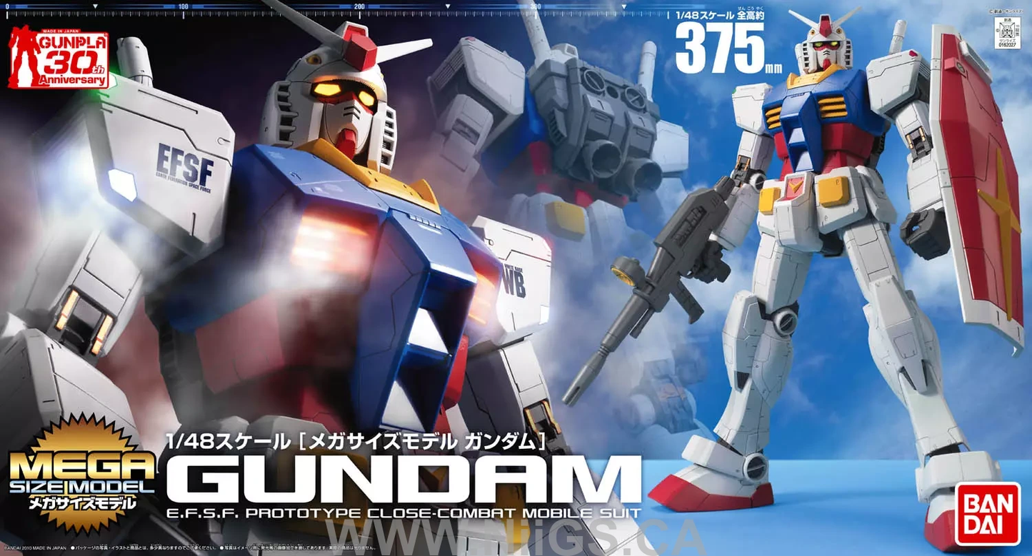 BANDAI HOBBY Mega Size Model - 1/48 Scale Gundam