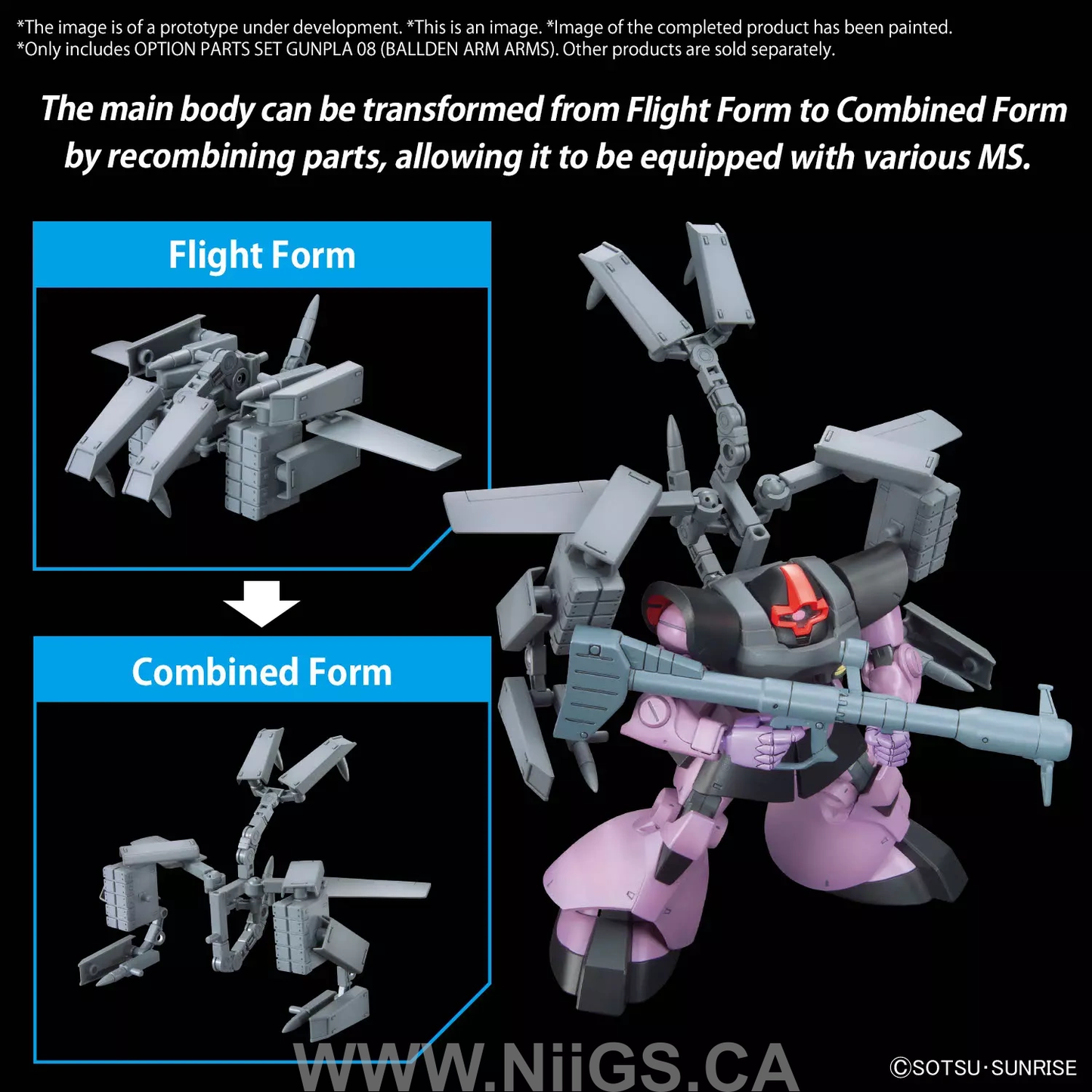 BANDAI Hobby OPTION PARTS SET GUNPLA 08 (BALLDEN ARM ARMS)