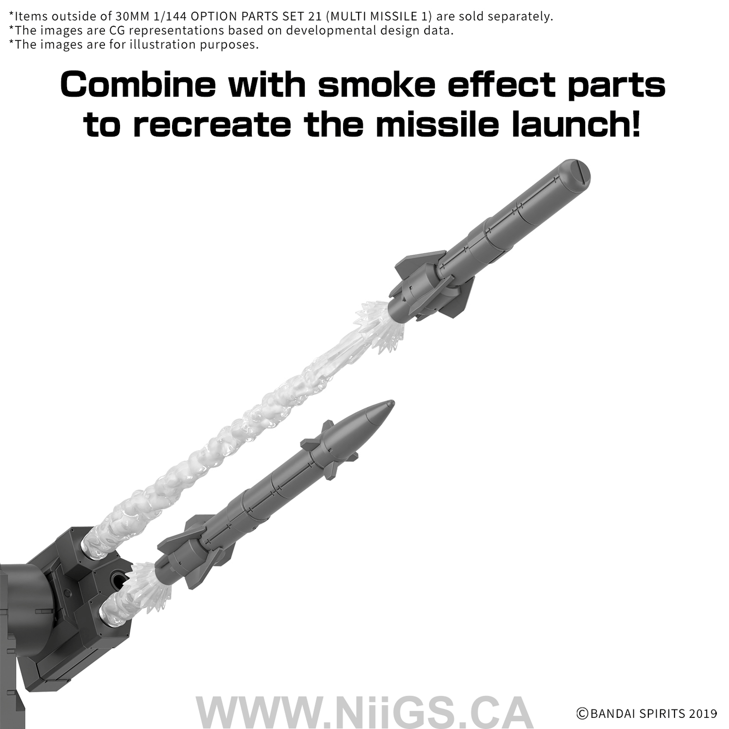 BANDAI HOBBY 30MM 1/144 OPTION PARTS SET 21 (MULTI MISSILE 1)