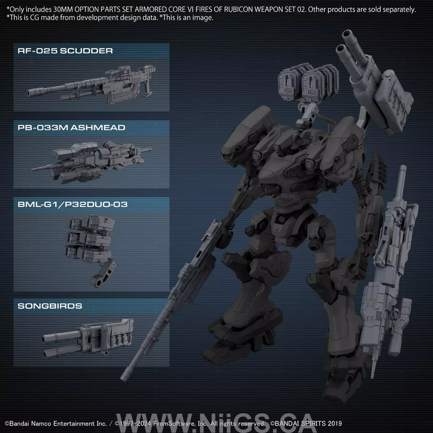 BANDAI Hobby 30MM OPTION PARTS SET ARMORED CORE Ⅵ FIRES OF RUBICON WEAPON SET 02