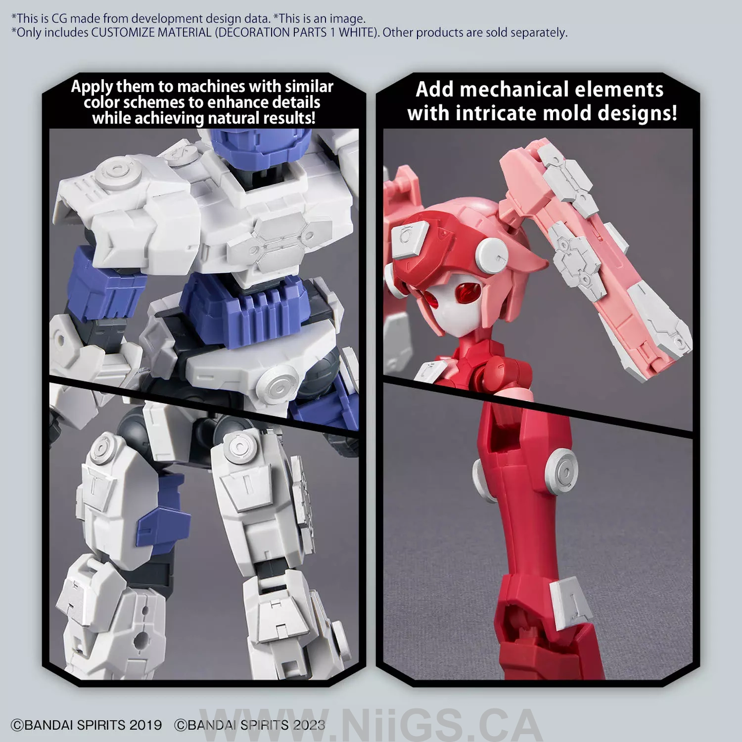 BANDAI Hobby CUSTOMIZE MATERIAL (DECORATION PARTS 1 WHITE)