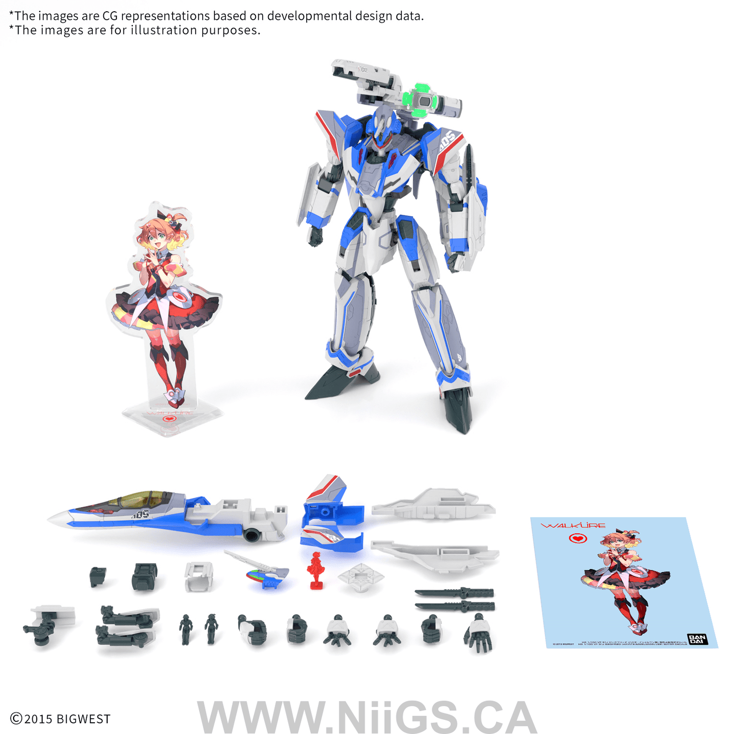 BANDAI HOBBY HG 1/100 VF-31J SIEGFRIED(HAYATE IMMELMANN USE) Deluxe Set