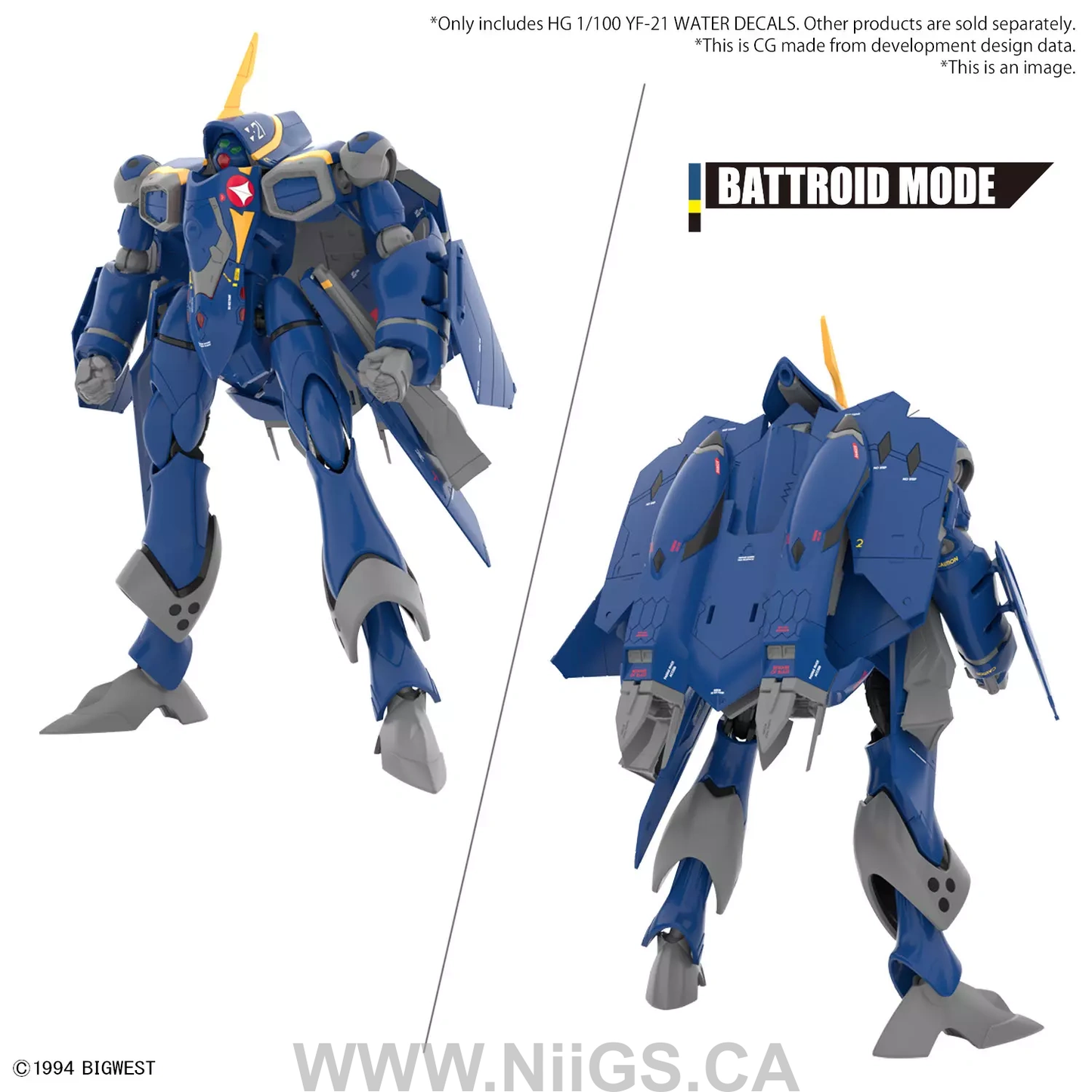 BANDAI HG 1/100 YF-21 WATER DECALS