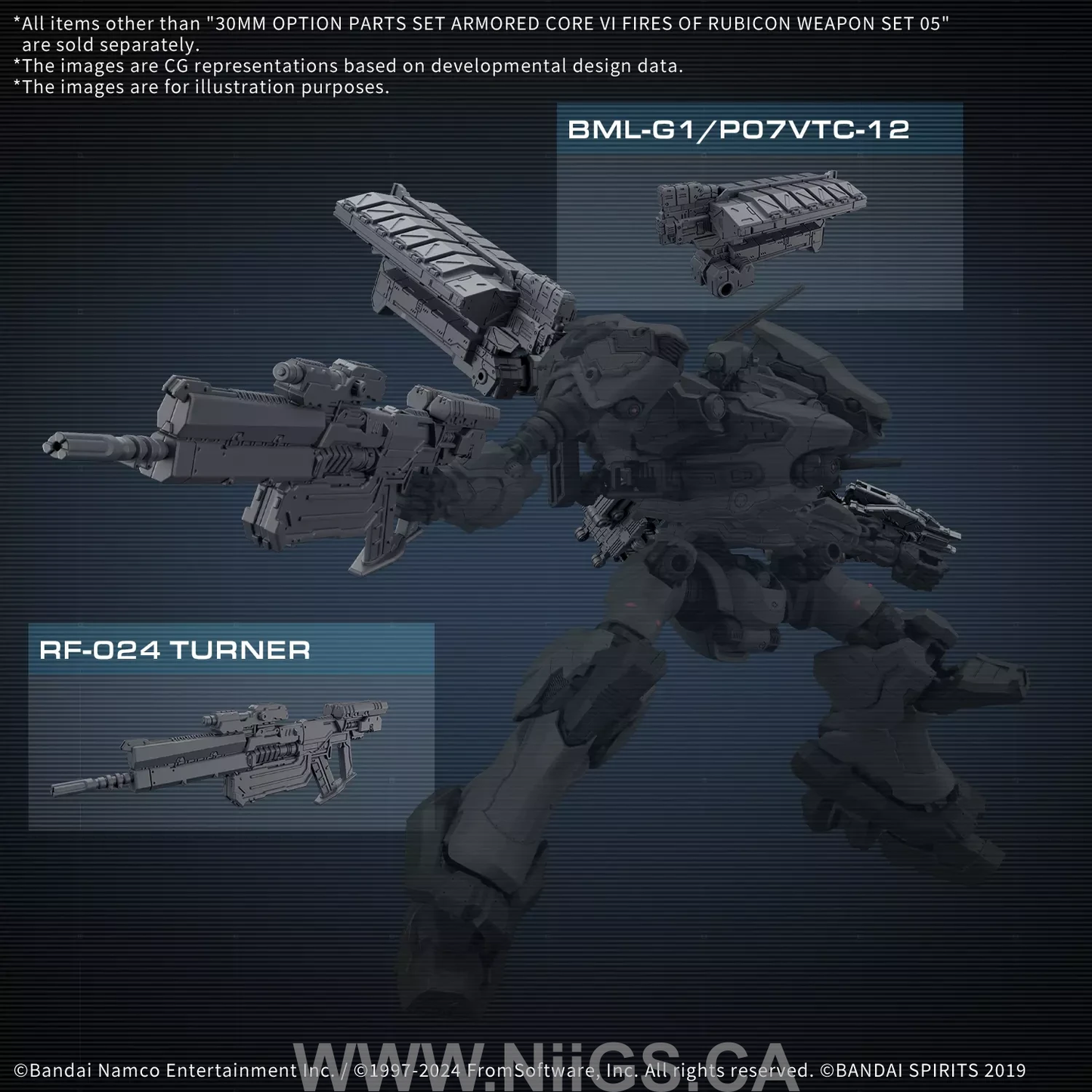 BANDAI HOBBY 30MM OPTION PARTS SET ARMORED CORE Ⅵ FIRES OF RUBICON WEAPON SET 05