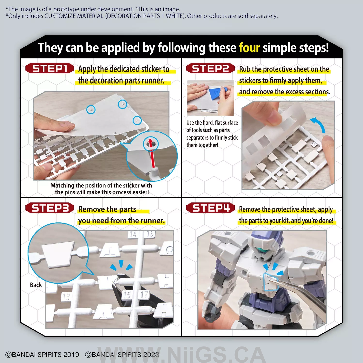 BANDAI Hobby CUSTOMIZE MATERIAL (DECORATION PARTS 1 WHITE)