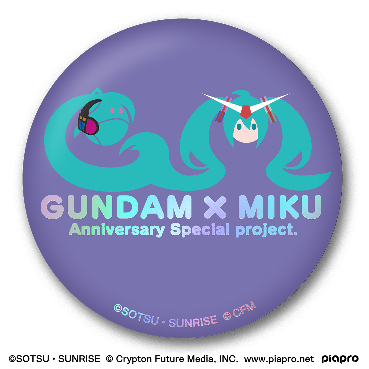 BANDAI Gundam x Miku Memorial Can Badge Set "Gundam", Bandai Shokugan Can Badge