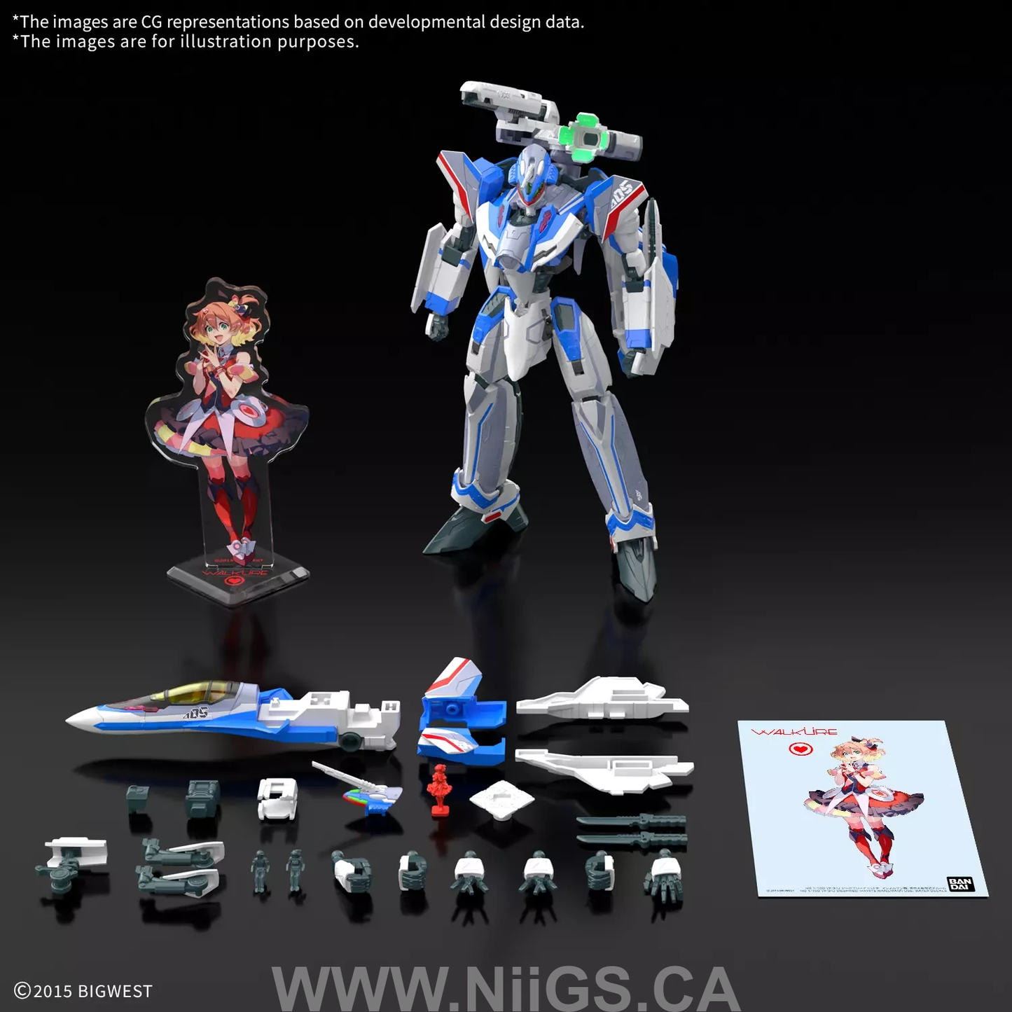 BANDAI HOBBY HG 1/100 VF-31J SIEGFRIED(HAYATE IMMELMANN USE) Deluxe Set