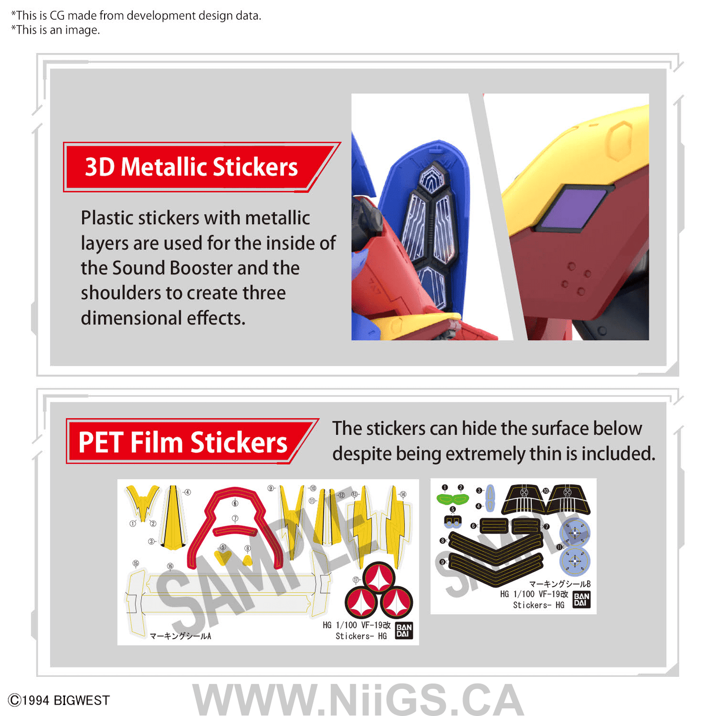 BANDAI Hobby HG 1/100 VF-19 CUSTOM FIRE VALKYRIE WITH SOUND BOOSTER