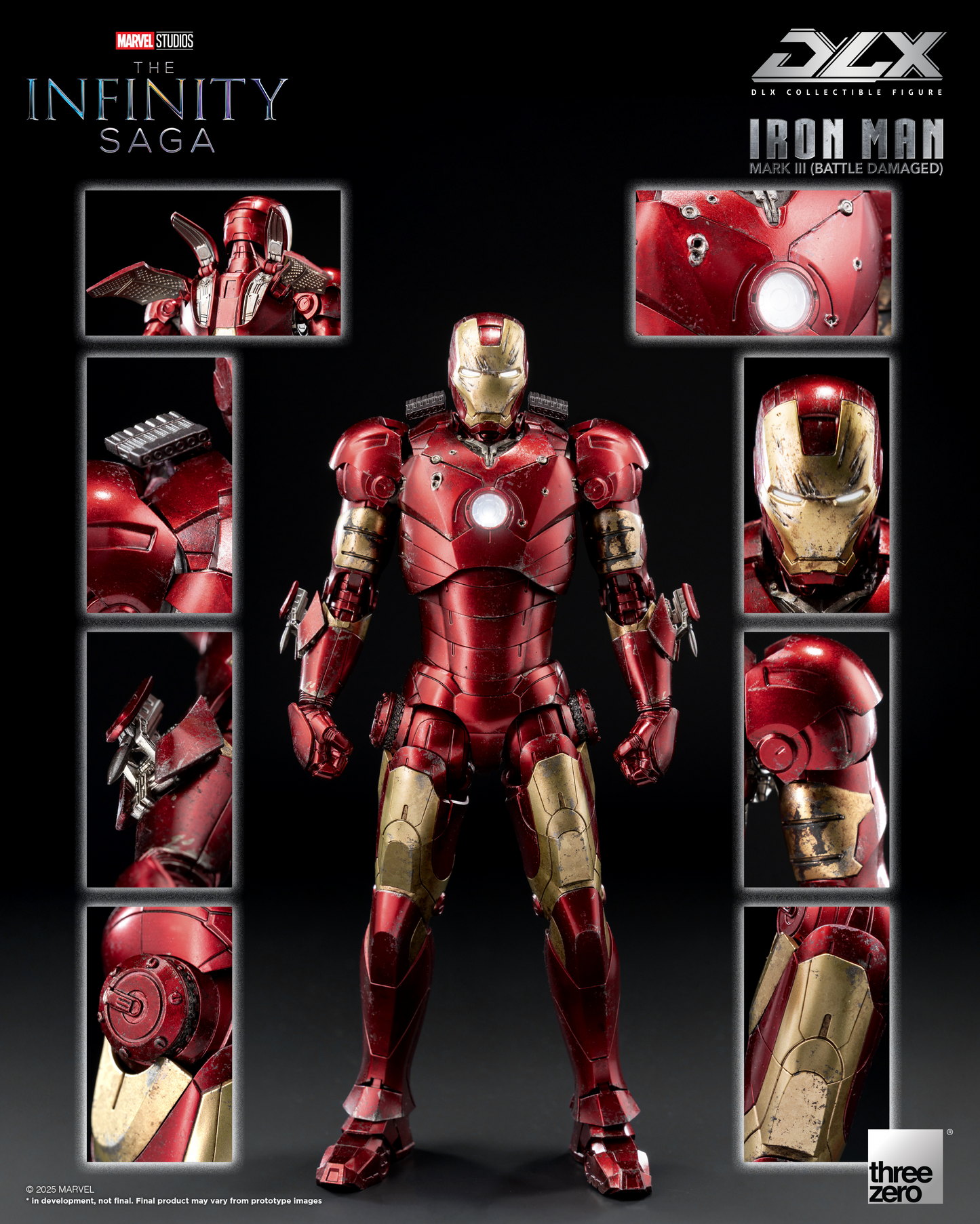 threezero Marvel Studios: The Infinity Saga DLX Iron Man Mark 3 (Battle Damaged)