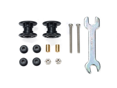 Tamiya 1/32 Mini 4WD Parts Low Friction Plastic Double Rollers (13-13mm) Black