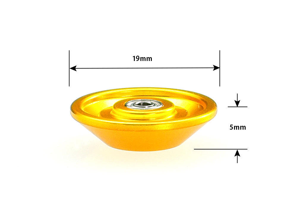 Tamiya 1/32 Mini 4WD Parts HG 19mm Tapered Aluminum Ball-Race Rollers (Ringless/Gold) (Mini 4WD Limited)