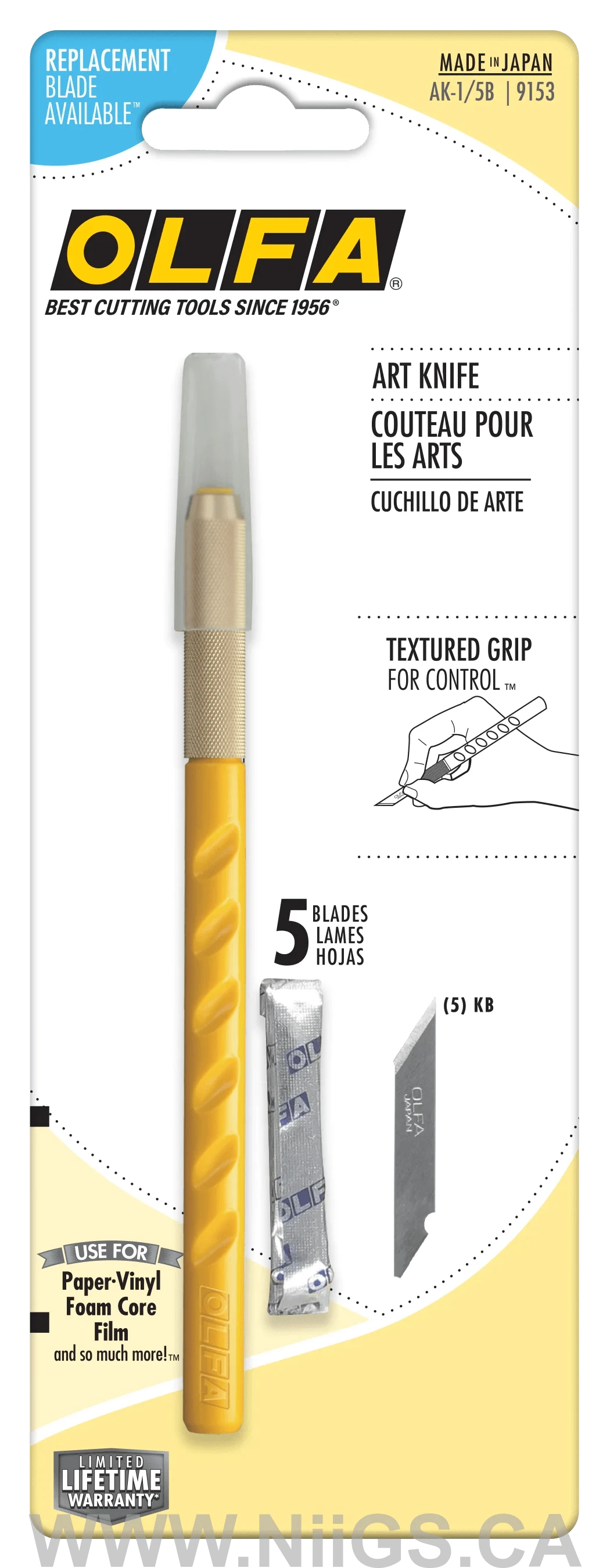 Olfa AK-1 Art Knife with 5 Blades