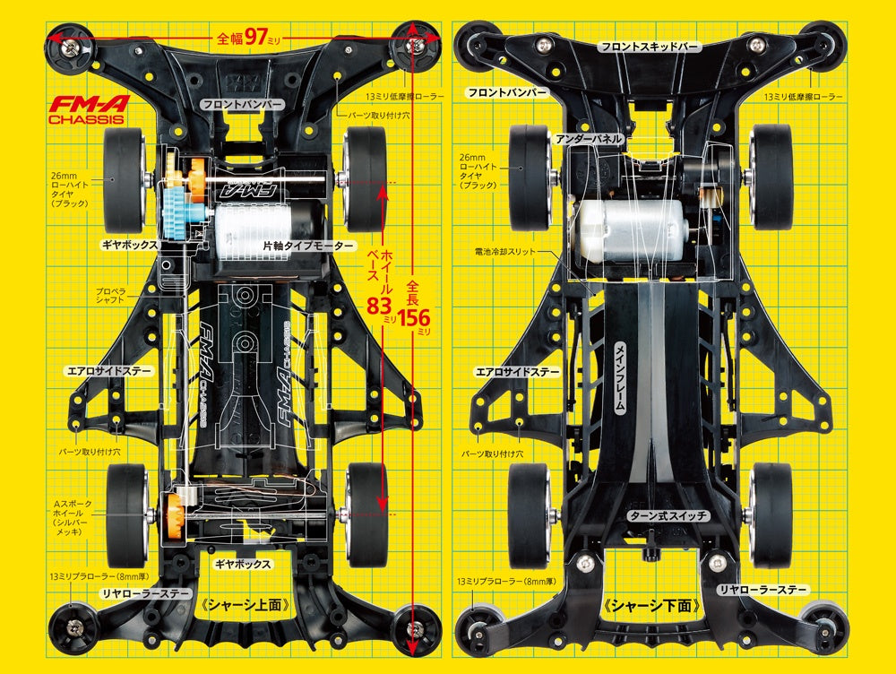 Tamiya 1/32 MINI 4WD Rowdy Bull (FM-A Chassis)